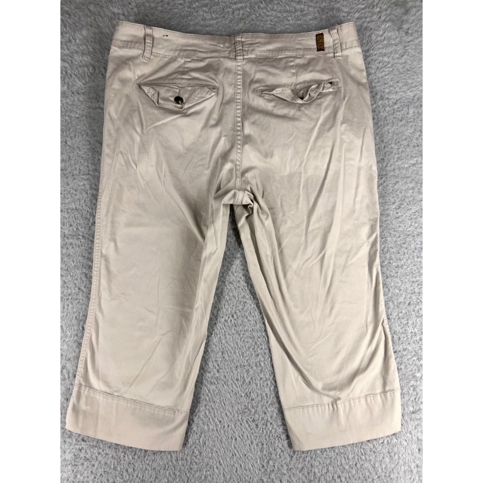 Vintage Zana Di Pants Womens 18 Beige Capri Chino Flat Front Stretch Crop Cotton Blend - Mid Rise, Beige, Classic Fit, Regular Size 18, Womens, Pants Size 40" / US 18 - 2 Thumbnail