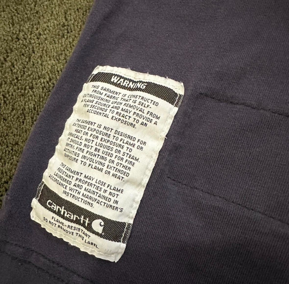 Carhartt Navy Blue Faded Carhartt FR polo long sleeve tshirt Size US XL / EU 56 / 4 - 3 Thumbnail