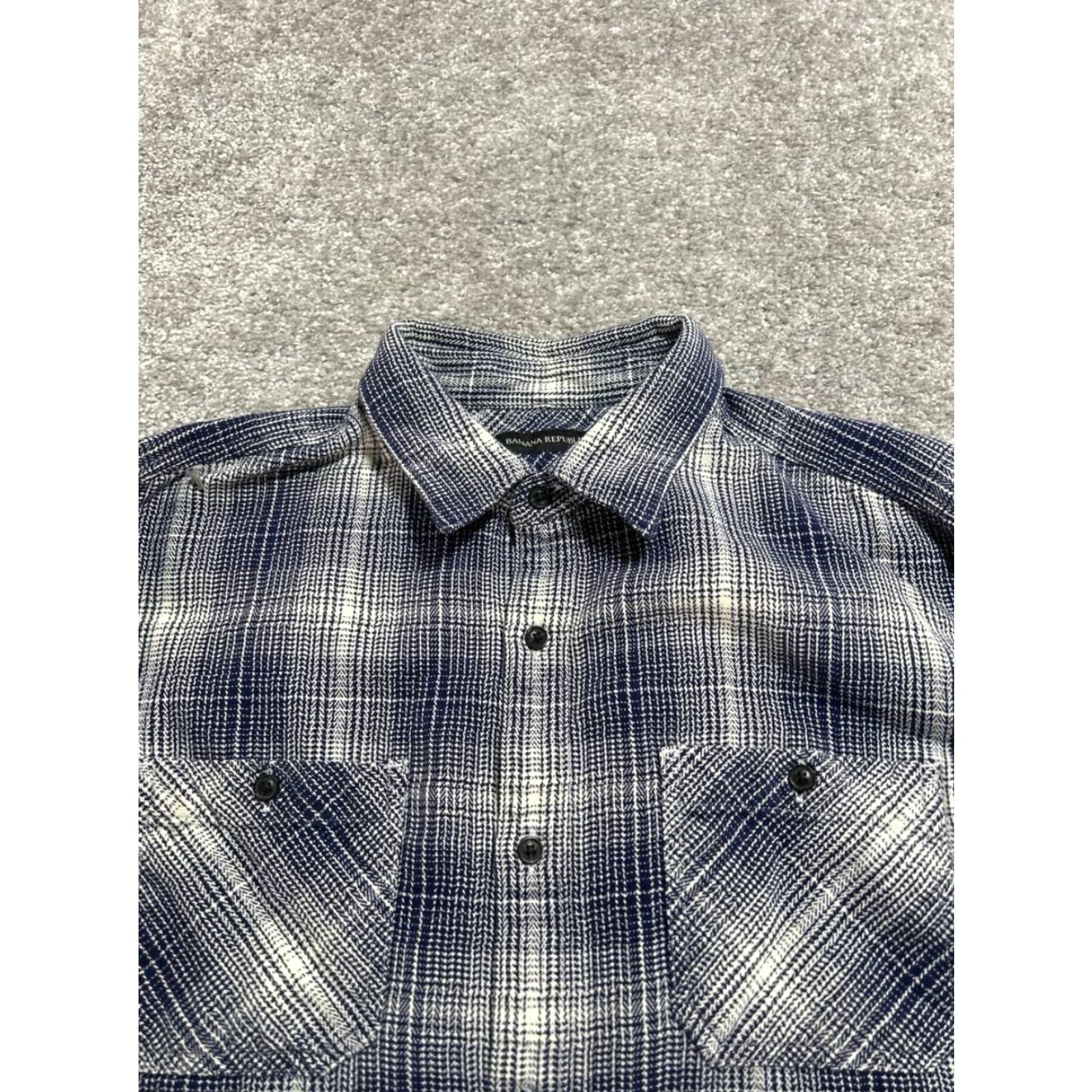 Banana Republic Banana Republic Camden Fit Shirt Mens Large Blue Plaid Button Front Size US L / EU 52-54 / 3 - 3 Thumbnail