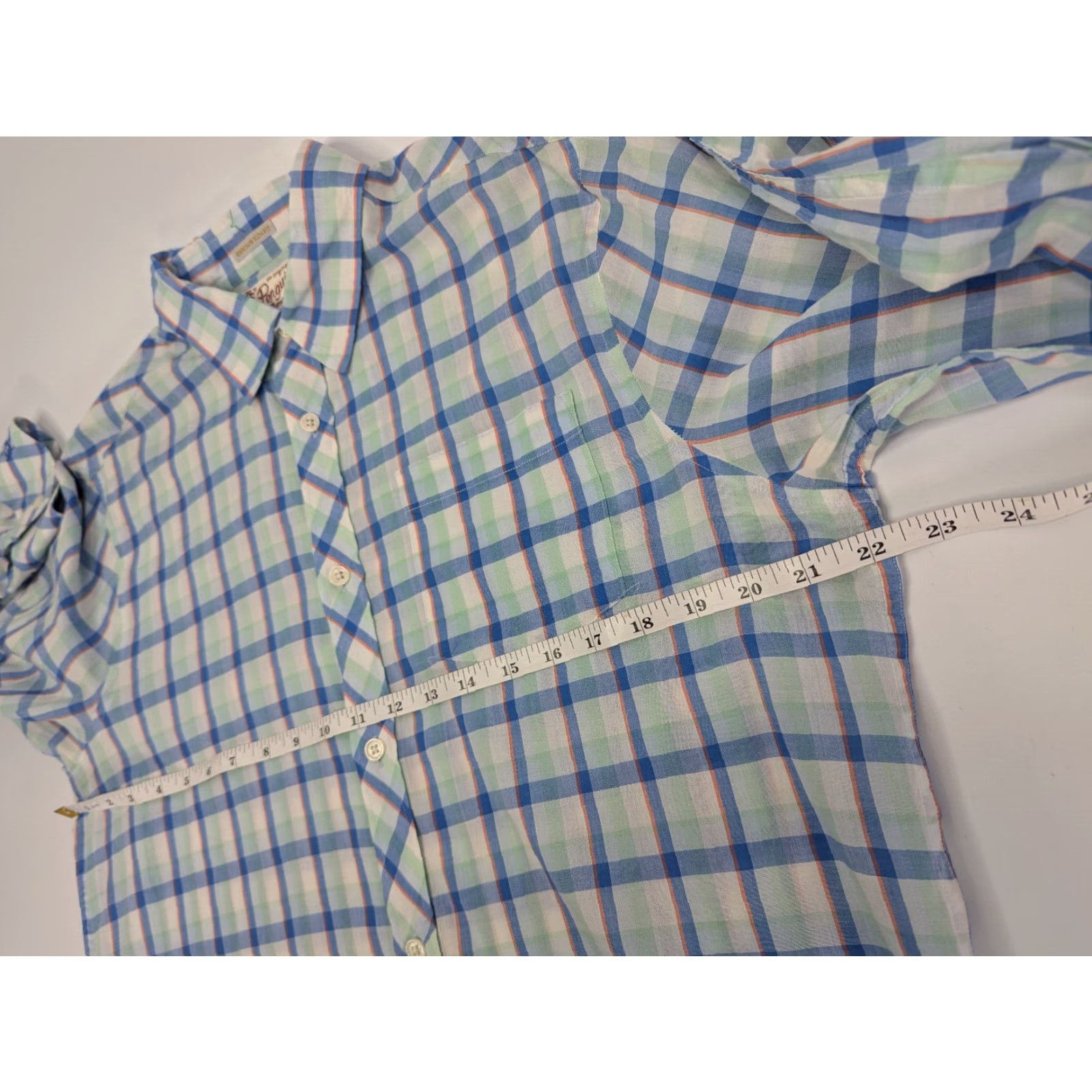 Original Penguin VINTAGE Original Penguin Penguin Heritage Slim Fit Mens Large Shirt Long Sleeve Button Blue Plaid Size US L / EU 52-54 / 3 - 7 Thumbnail