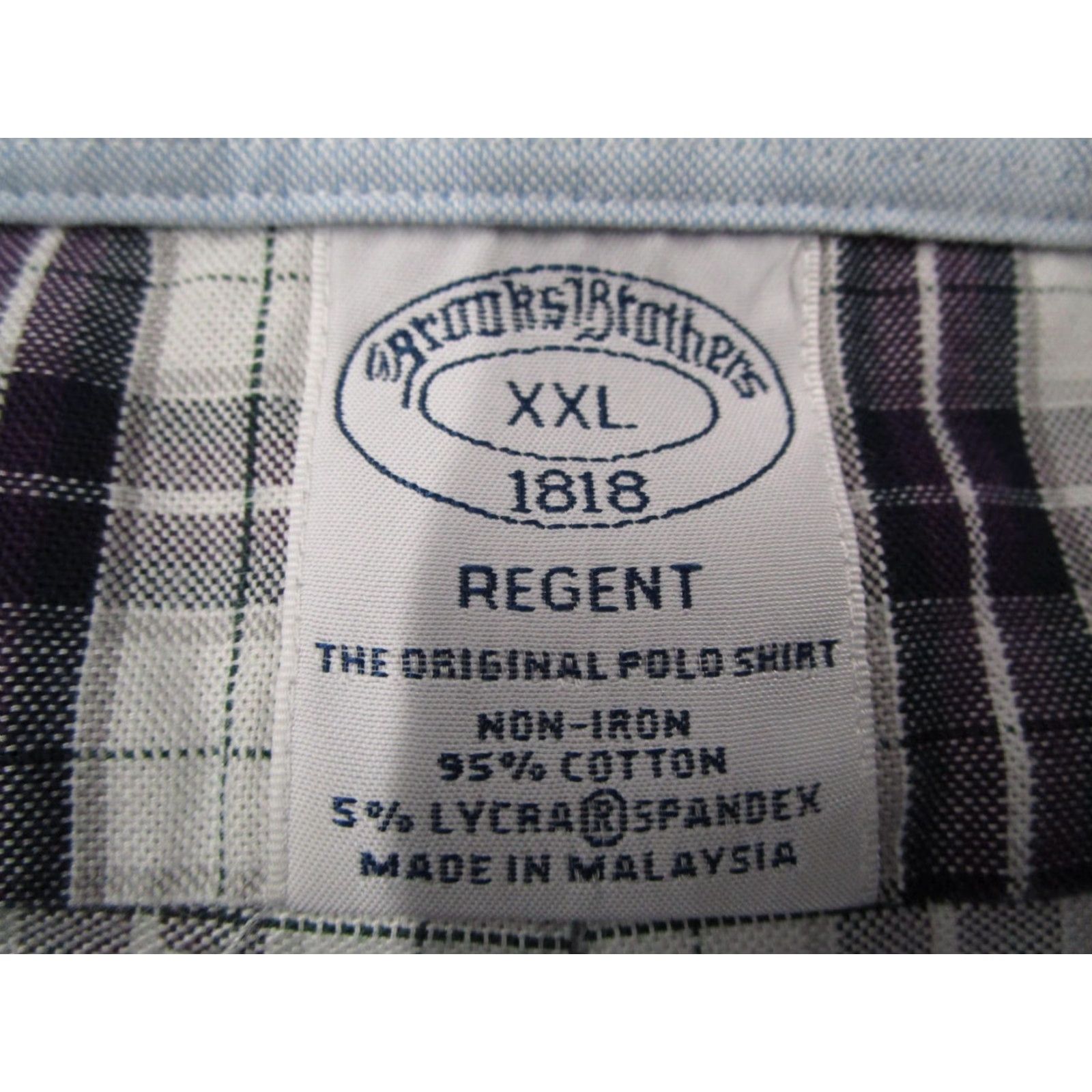 Brooks Brothers Brooks Brothers Shirt Mens 2XL Purple Plaid Regent Non-Iron Button Down Stretch Size US XXL / EU 58 / 5 - 3 Thumbnail