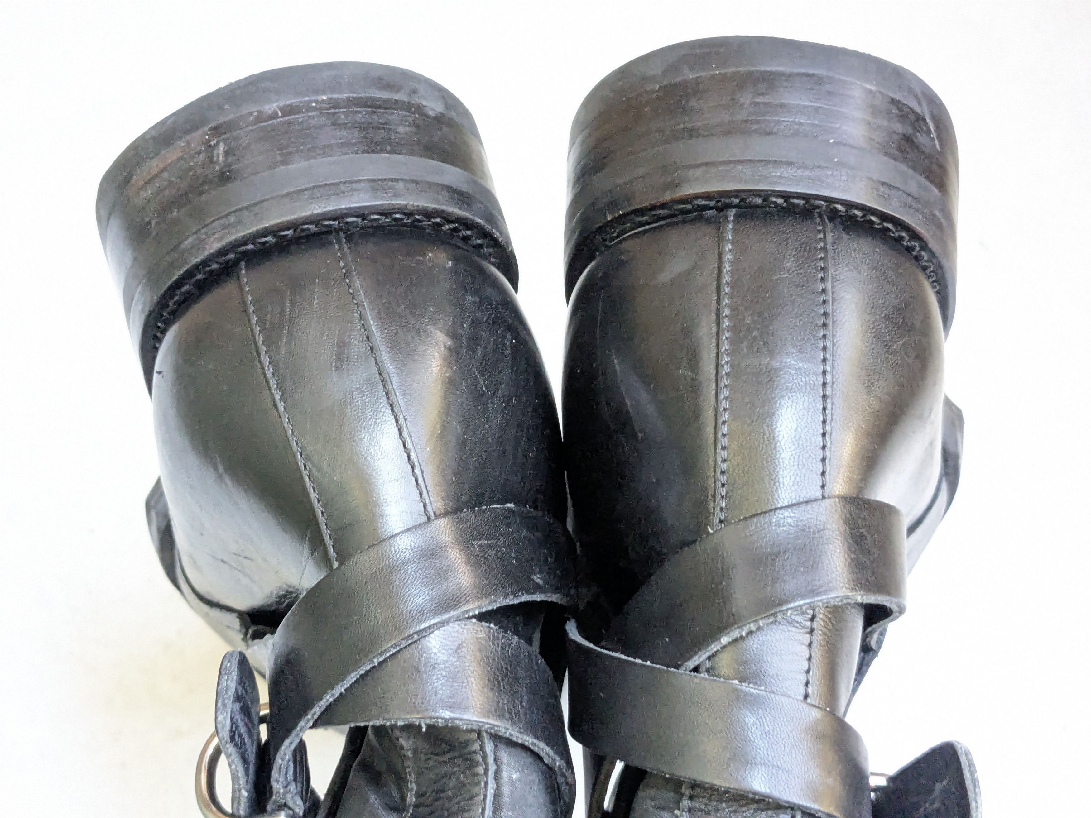 Prada Prada Jodhpur Boots Black 12 Leather Buckle Strap Size US 12 / EU 45 - 17 Thumbnail