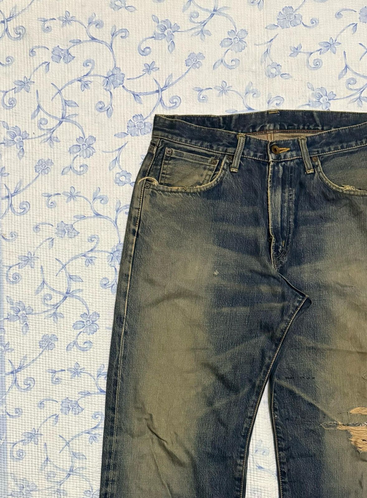 Edwin × Vintage Edwin Denim Pant Distressed Style made in Japan Size US 32 / EU 48 - 4 Thumbnail