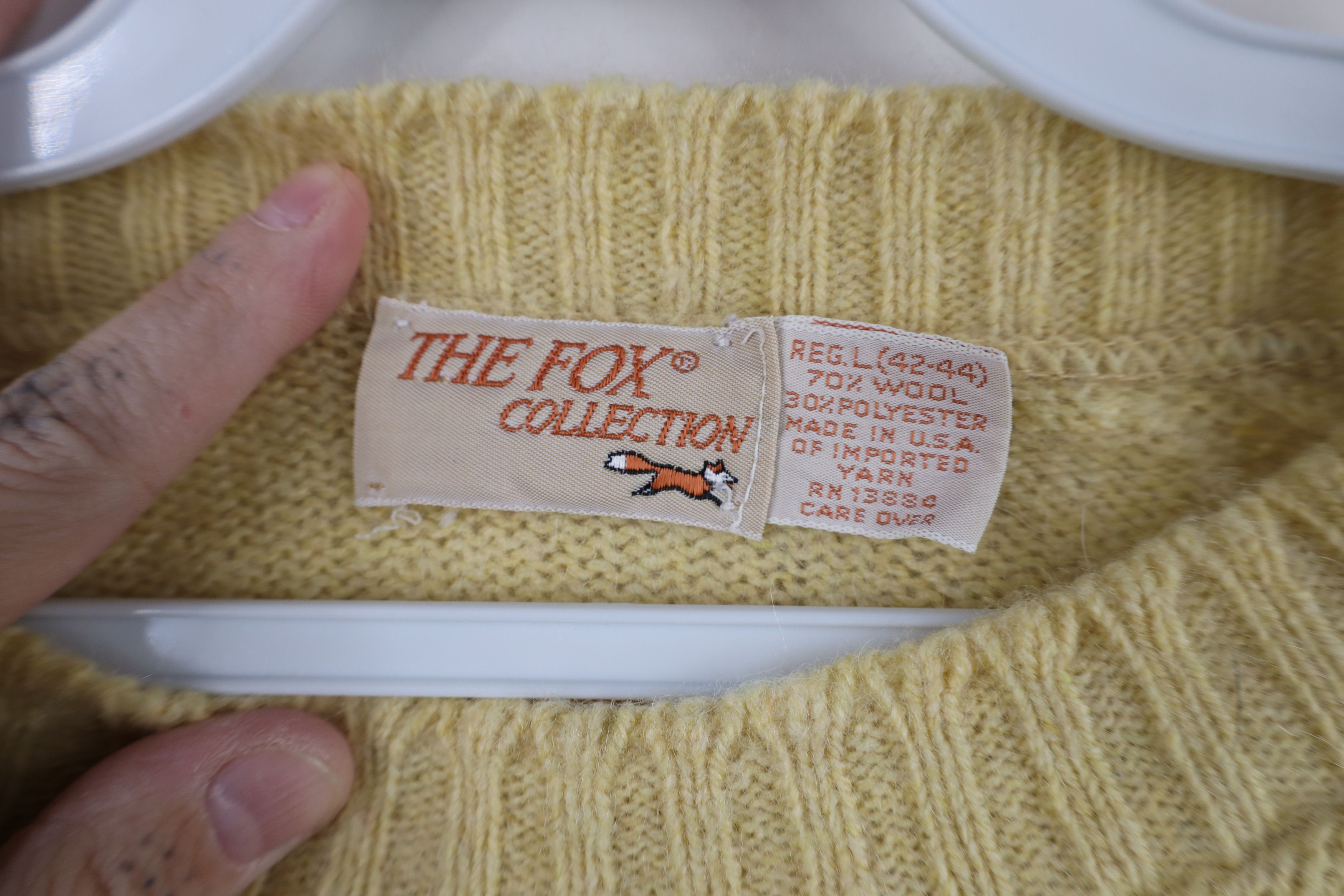 Vintage Vintage 70s Streetwear Knit Crewneck Sweater Yellow USA Size US L / EU 52-54 / 3 - 6 Thumbnail