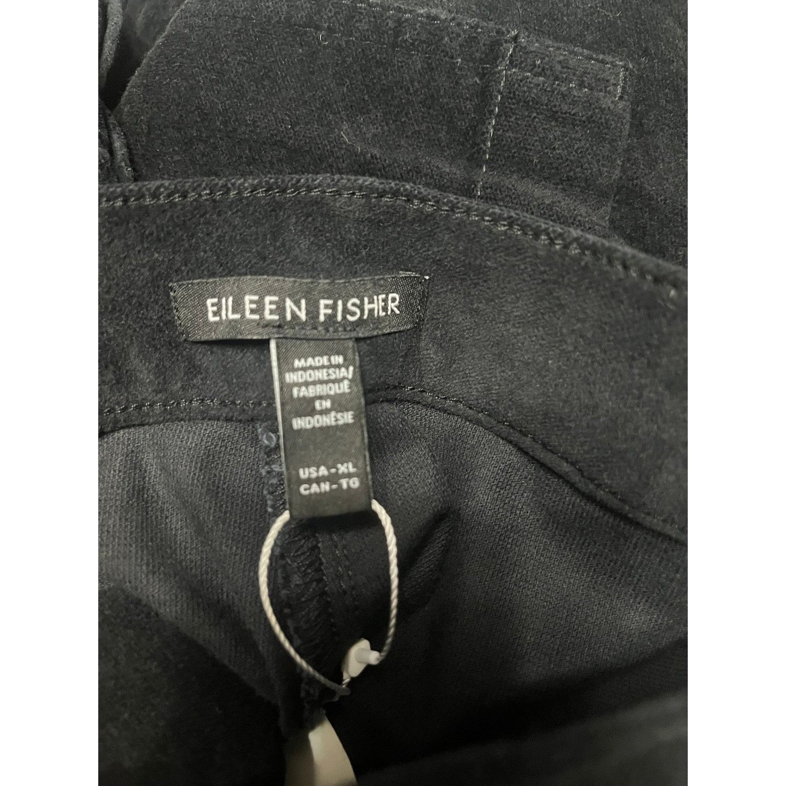 Eileen Fisher Eileen Fisher Velveteen Wide Leg Ankle Pants Womens XL Black Size 37" - 2 Thumbnail