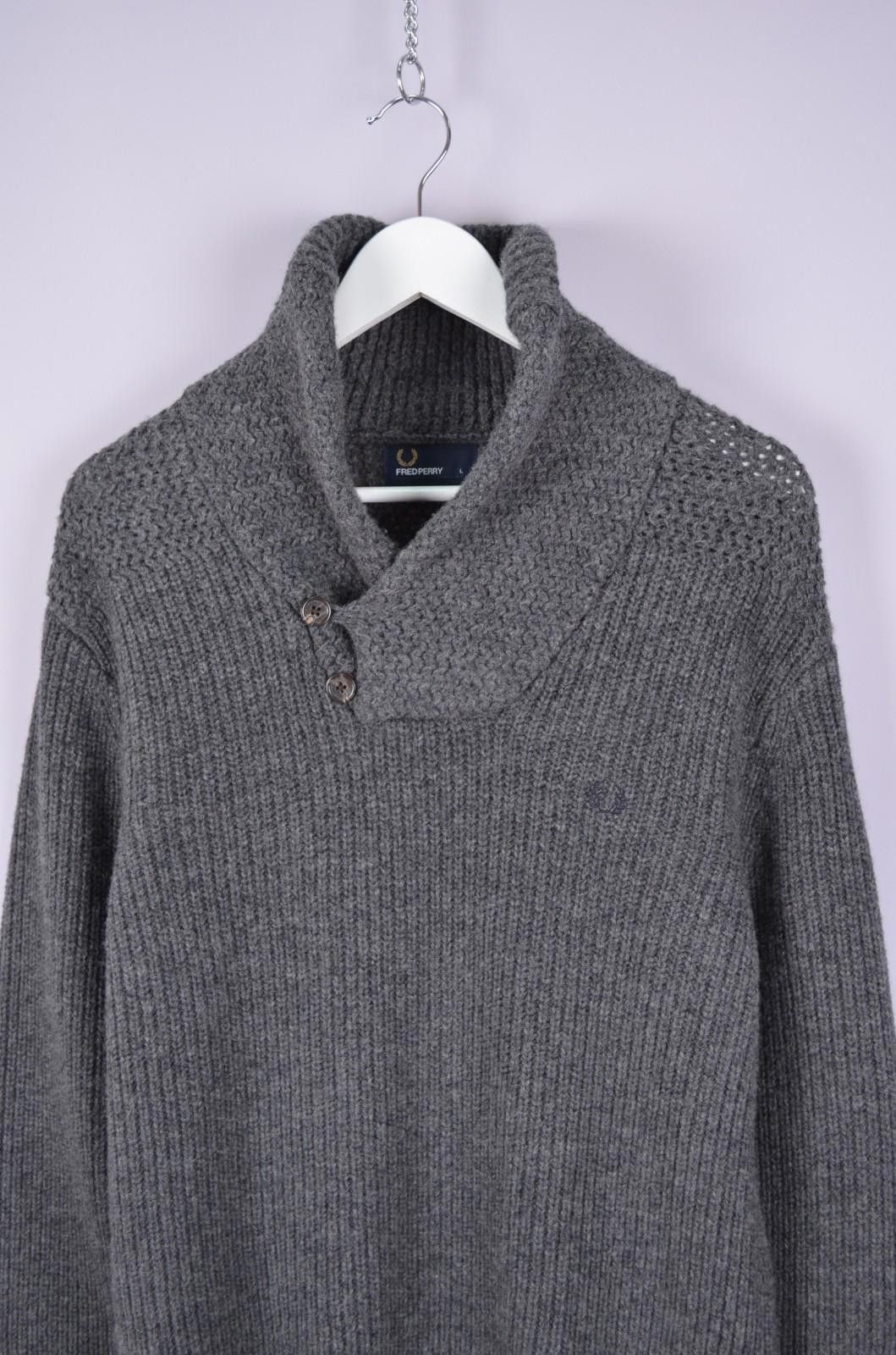 Fred Perry Fred Perry 100% Lambswool Knit Shawl Collar Sweater Size L Size US L / EU 52-54 / 3 - 2 Thumbnail