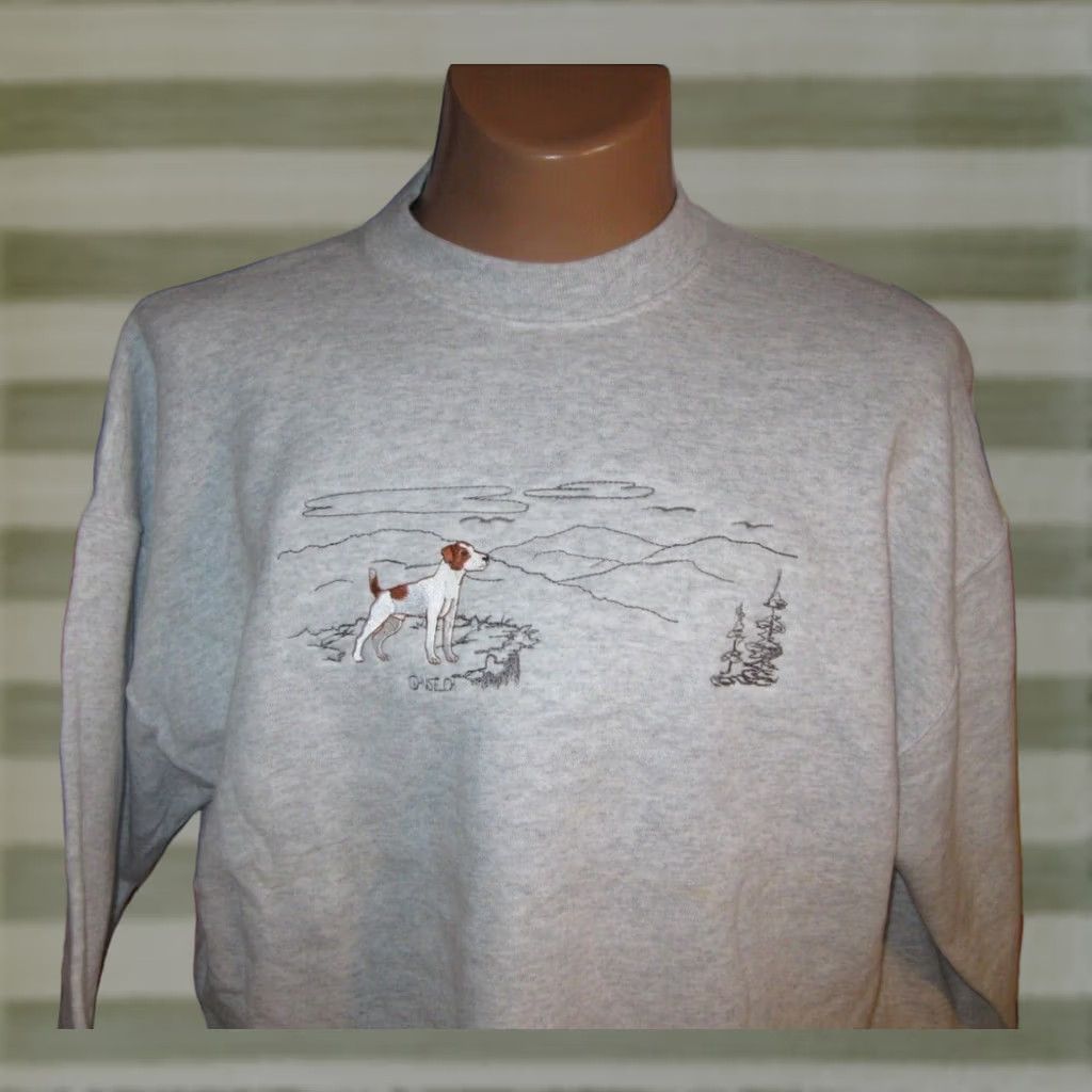 Fruit Of The Loom JACK RUSSELL Terrier Dog Lovers GR8 Dogs Sweatshirt Men's XL Gray Cotton/Polyester Embroidered Logo Pullover Sweatshirt Size US XL / EU 56 / 4 - 1 Thumbnail