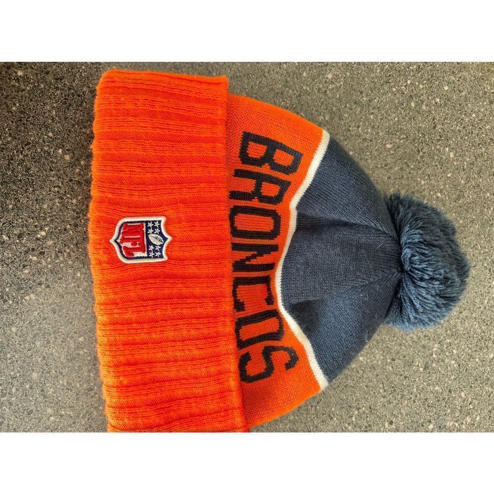 New Era Denver Broncos New Era Orange Marl Cuffed Knit Hat with Pom Size ONE SIZE - 4 Thumbnail