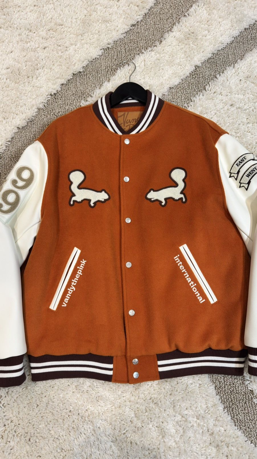 Vandy The Pink Bonsai Orange Varsity Jacket Size US XL / EU 56 / 4 - 4 Thumbnail