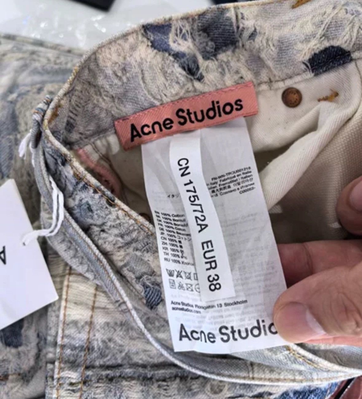 Acne Studios 3D Digital Printed Jeans 2410-Nextarrow