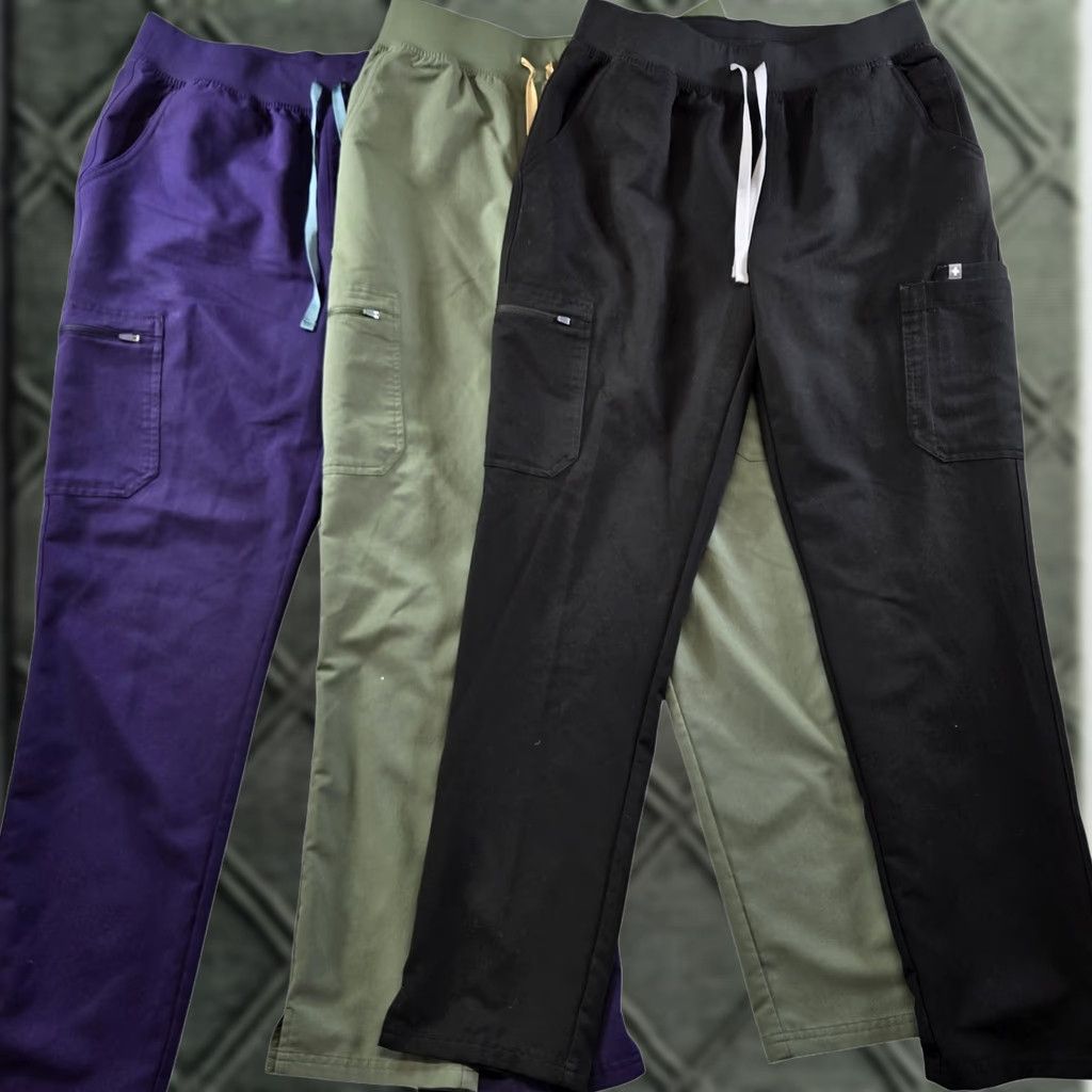 Vintage FIGS Pants Mens 36x32 Purple Cargo Relaxed Knit Polyester Viscose Spandex Size US 33 - 1 Thumbnail