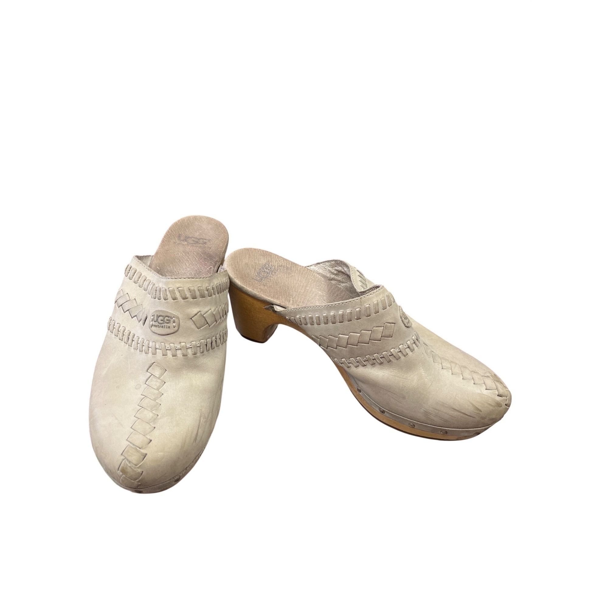 Ugg Ugg Australia wms tan leather slip clogs mules sz 9 SKU 9881 Size US 9 / IT 39 - 1 Thumbnail