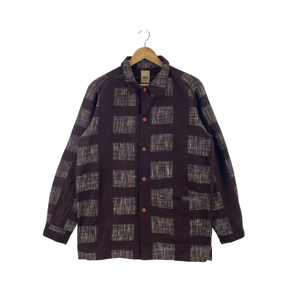 Norbit Vintage NORBIT Textured Plaid Patchwork Button Up Shirt Size US M / EU 48-50 / 2 - 4 Thumbnail
