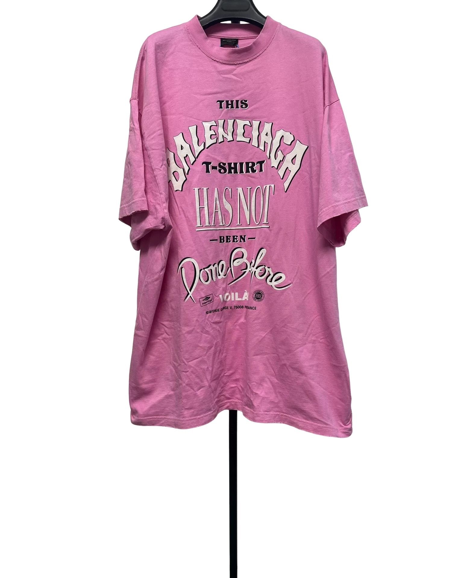 Balenciaga Balenciaga Pink Voila Graphic T-Shirt Size 4 Size US XL / EU 56 / 4 - 1 Thumbnail