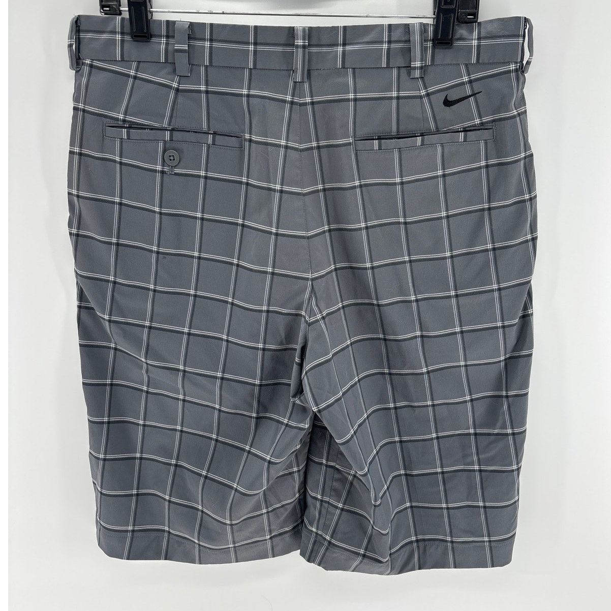 Nike Nike Mens 32/M Gray Plaid athletic Golf Shorts Size US 32 / EU 48 - 2 Thumbnail