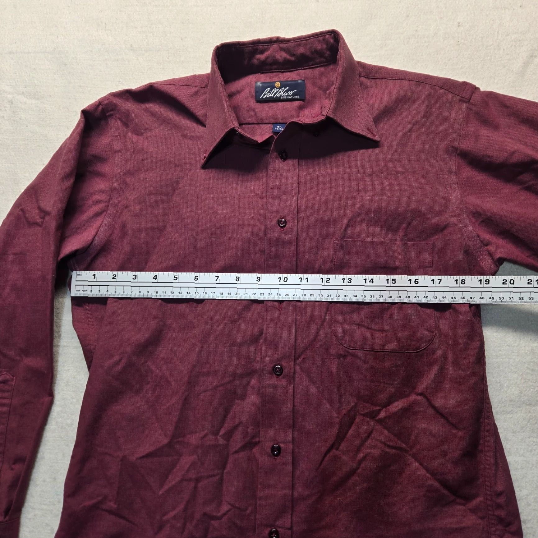 Bill Blass Bill Blass Shirt Button-Up Long Sleeve Burgundy Red Adult Mens 15.5 Size US L / EU 52-54 / 3 - 4 Thumbnail