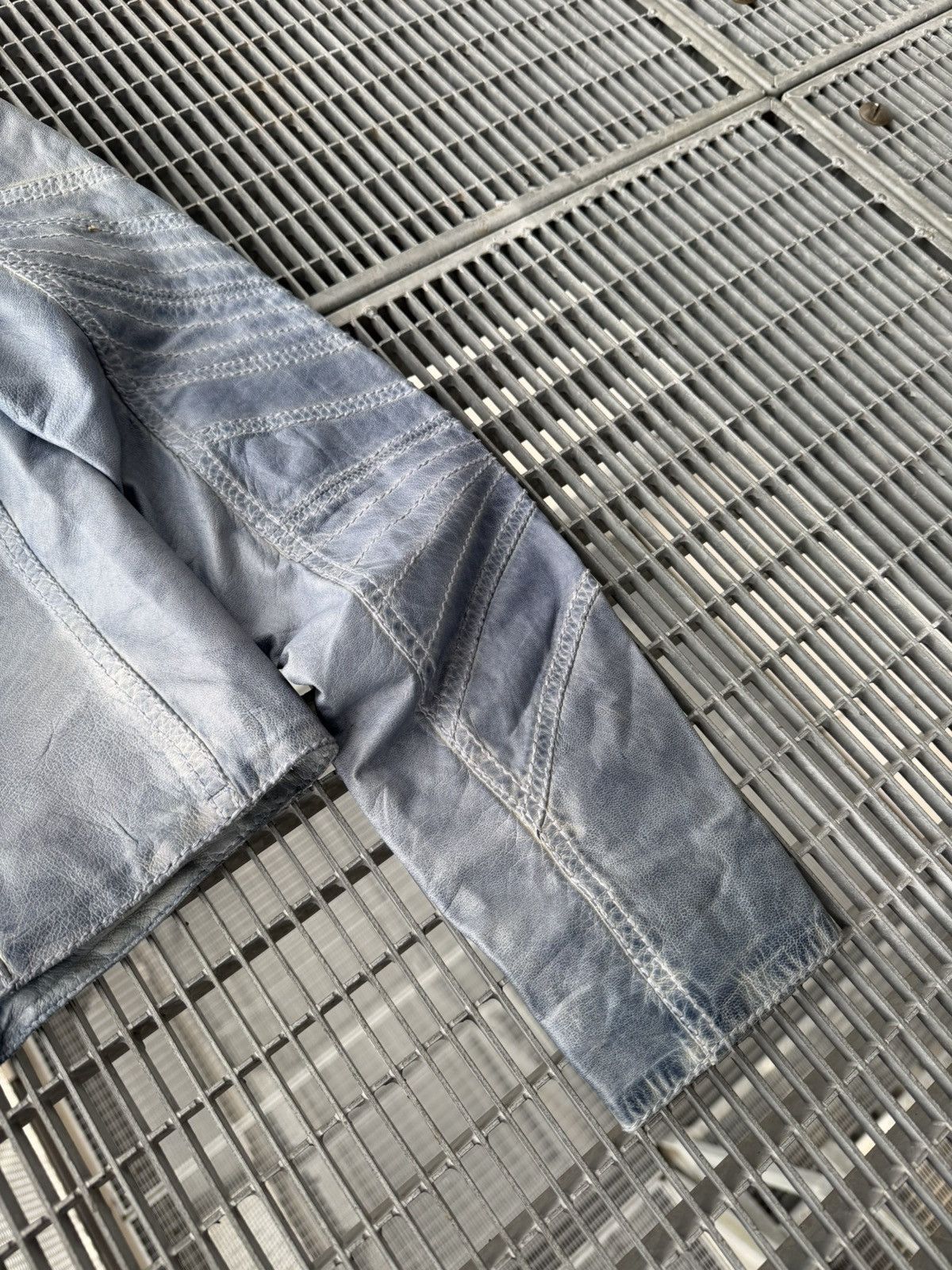 John Richmond John Richmond Lamb Skin Leather Washed Blue Jacket Size US S / EU 44-46 / 1 - 18 Thumbnail
