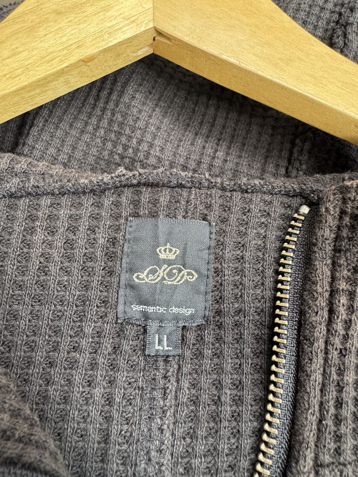 semanticdesign BLACK THERMAL WAFFLE-KNIT ZIP UP HOODIE BY SEMANTIC DESIGN Size US L / EU 52-54 / 3 - 7 Thumbnail