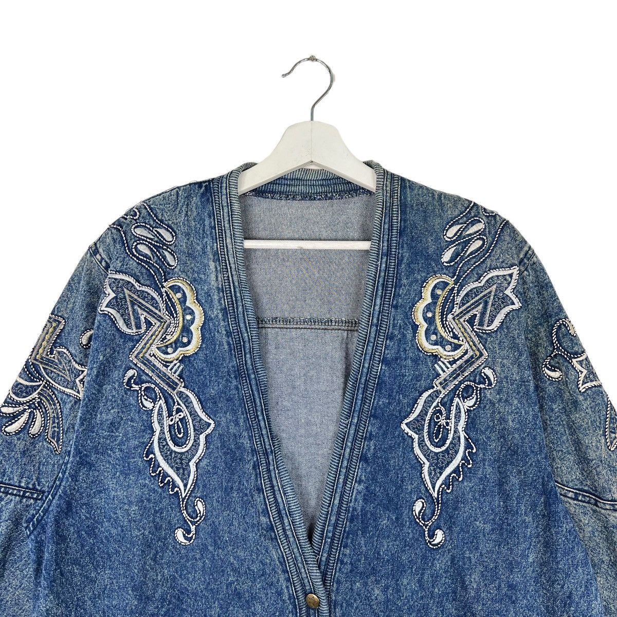 Indigo × Japanese Brand 🔥 1970s INDIGO EMBROIDERY CARDIGAN JACKET Size US M / EU 48-50 / 2 - 3 Thumbnail