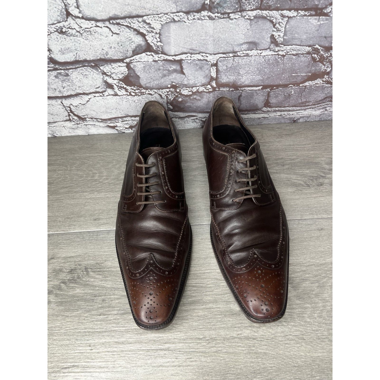 Dolce & Gabbana Dolce & Gabbana Brown Leather Oxfords Lace Up Wingtip Shoes Size US 7.5 / EU 40-41 - 16 Thumbnail