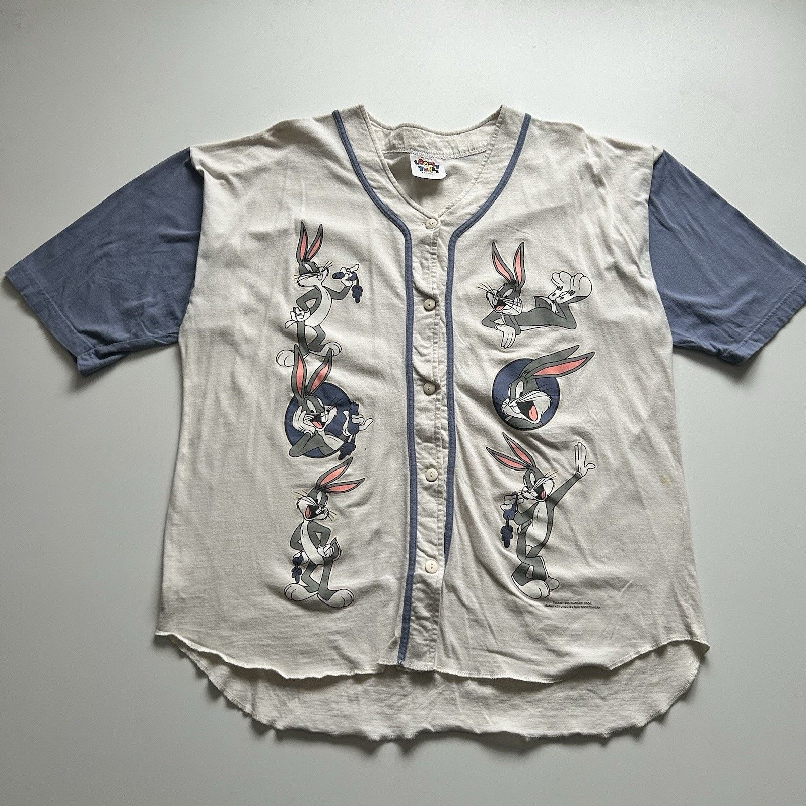 Vintage Vintage 90s Bugs Bunny Warner Bros Baseball Jersey Shirt 2XL Size US XXL / EU 58 / 5 - 1 Thumbnail