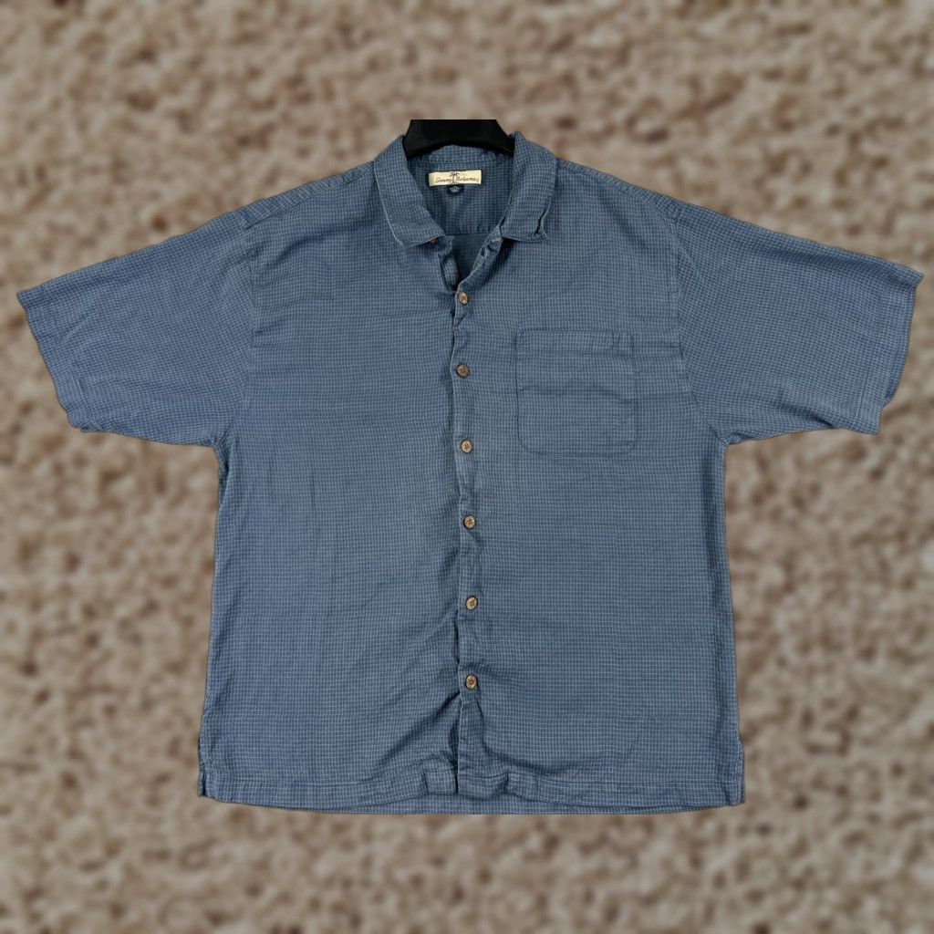 Tommy Bahama Tommy Bahama Shirt Men XL Blue Silk Plaid Hawaiian Button-Up Size US XL / EU 56 / 4 - 1 Thumbnail