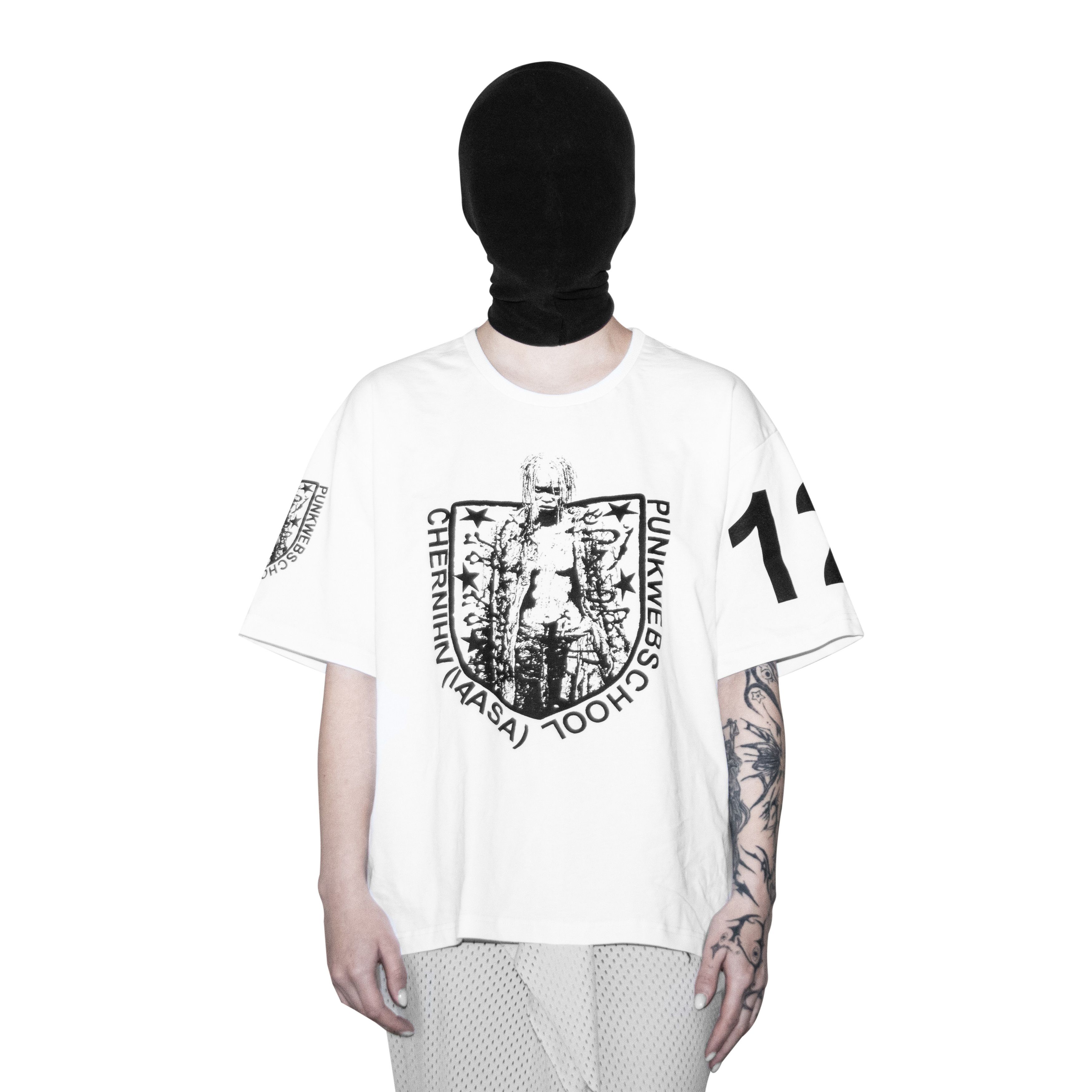 Japanese Brand oedema "PunkWebSchool" white t-shirt Size US XL / EU 56 / 4 - 2 Thumbnail