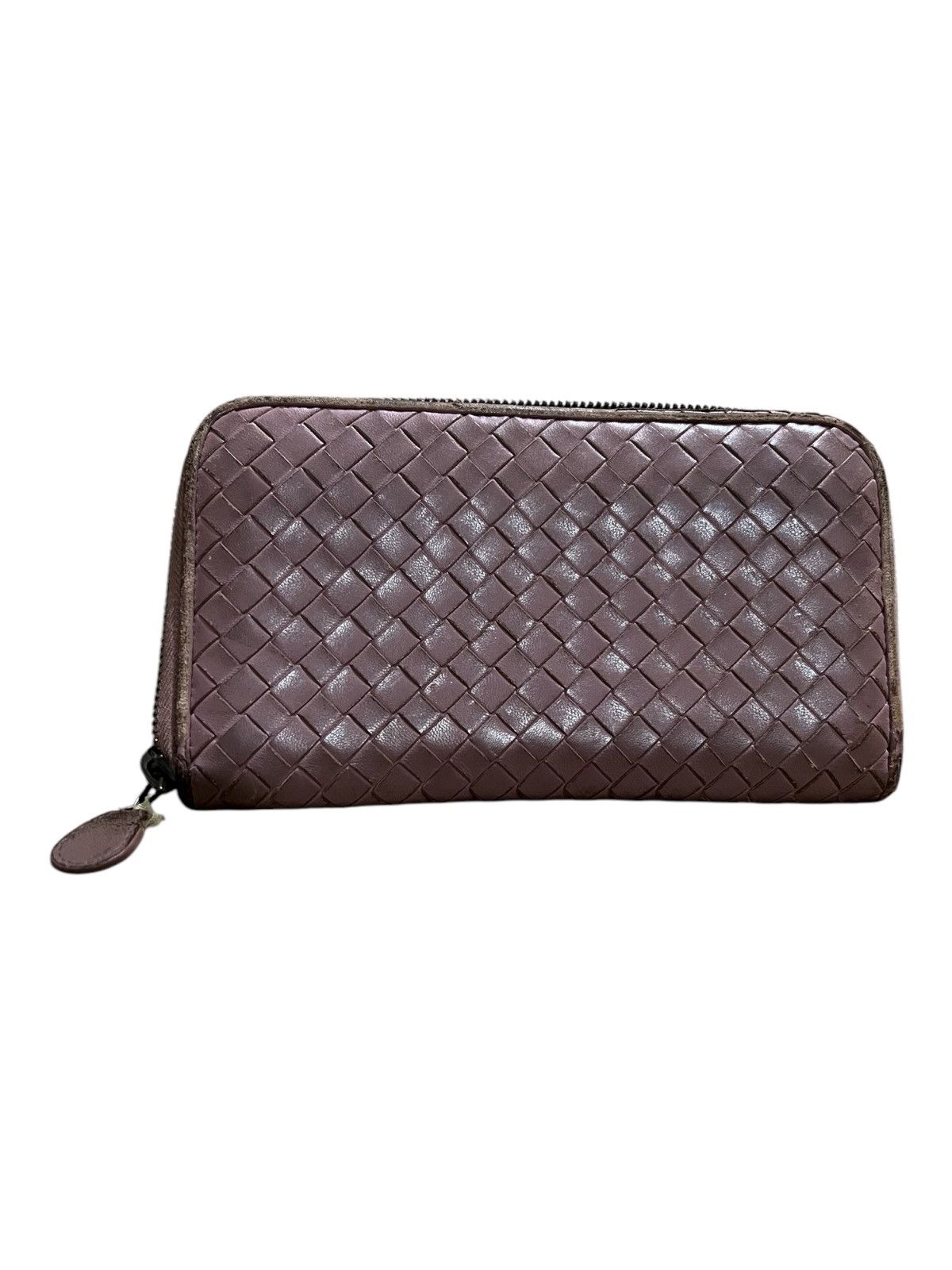 Bottega Veneta Bottega Veneta Intrecciato Leather Bordeaux Zip Long Wallet Size ONE SIZE - 1 Thumbnail