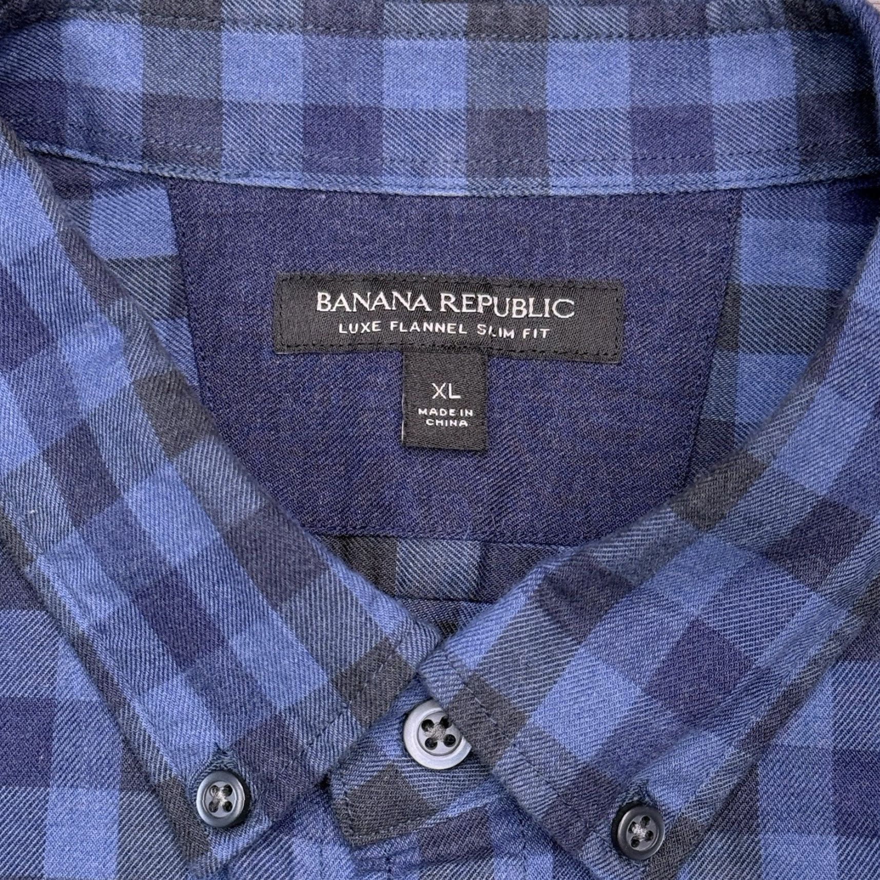 Banana Republic Banana Republic Shirt Mens XL Blue Slim Button-Up Check Flannel Size US XL / EU 56 / 4 - 6 Thumbnail