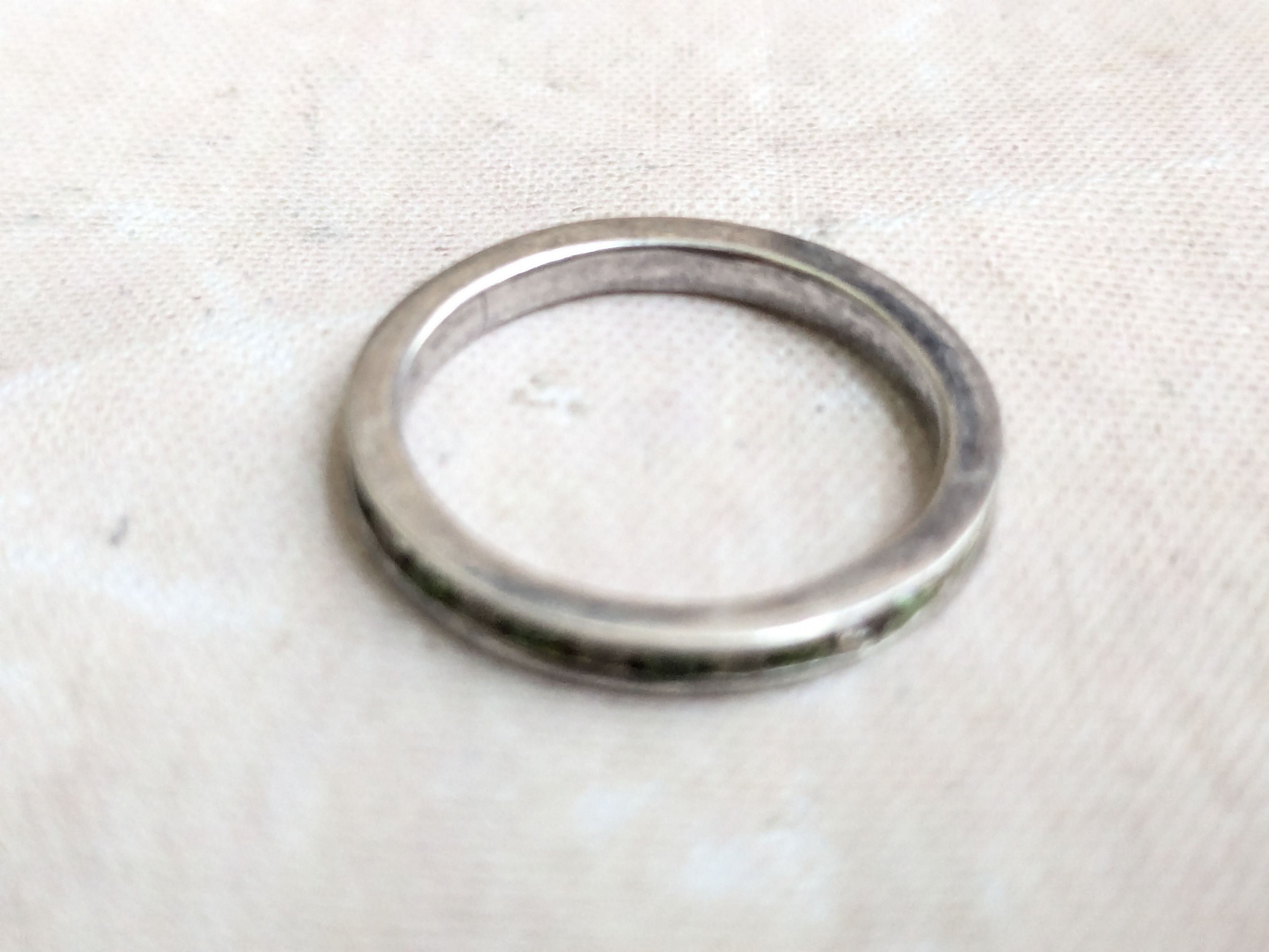 Sterling Silver Vintage Sterling Silver Band Ring Eternity 7.5 Green CZ Size ONE SIZE - 5 Thumbnail