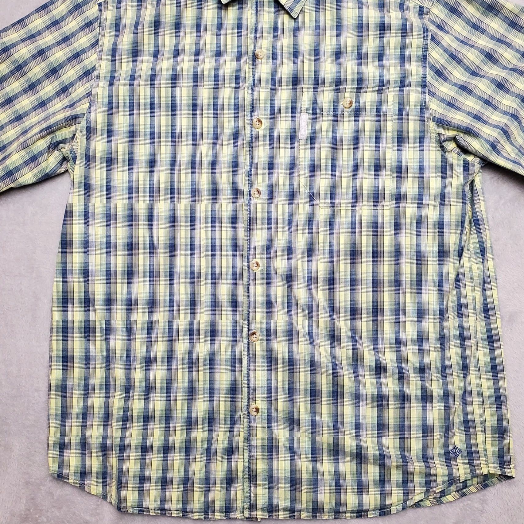 Vintage Columbia Shirt Mens Large Green Plaid Short Sleeve Cotton Hiking Outdoor Button-Up Size US L / EU 52-54 / 3 - 3 Thumbnail