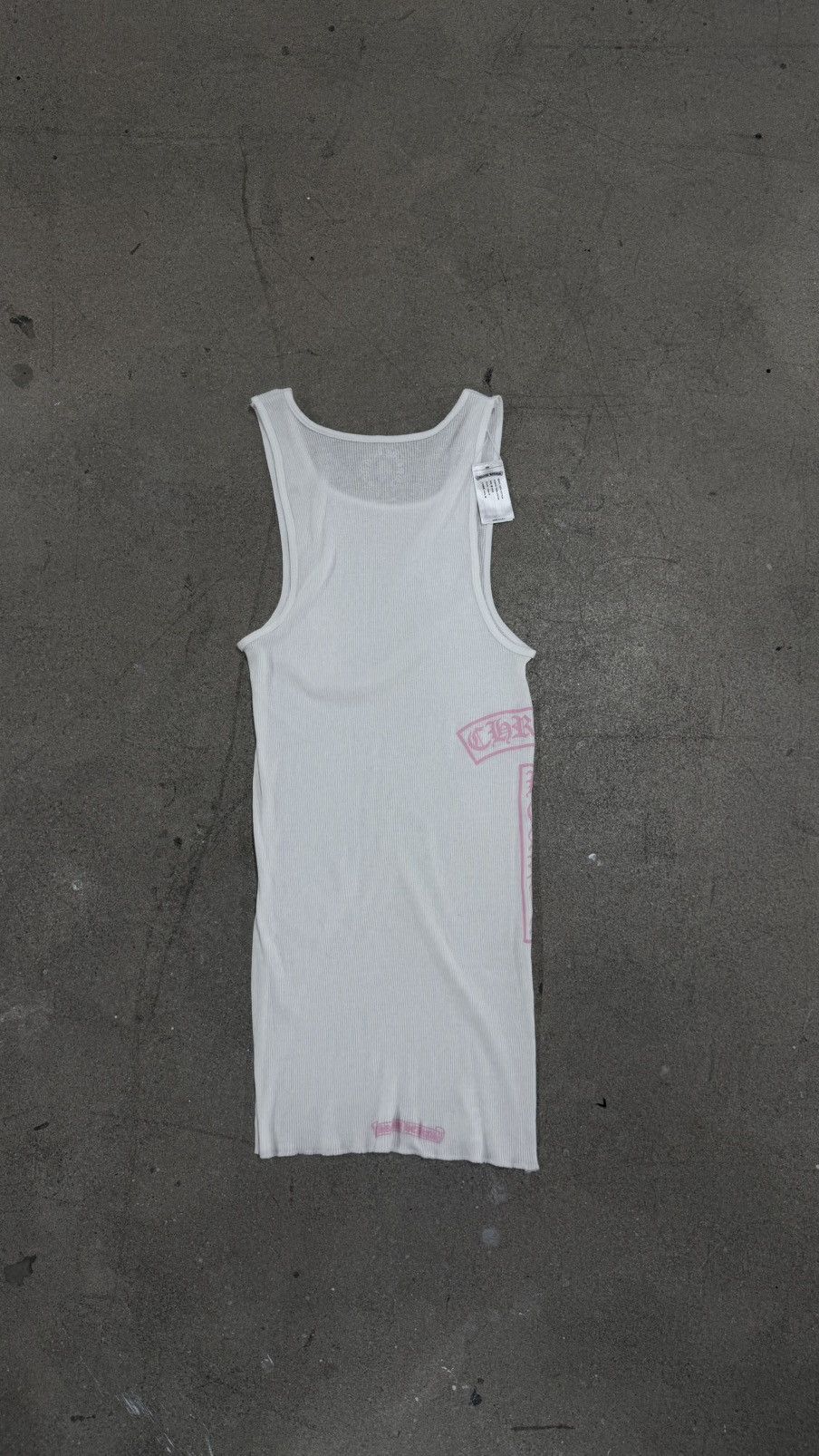 Chrome Hearts RARE!Chrome Hearts White T-Bar Script Rib Tank Top Size US L / EU 52-54 / 3 - 5 Thumbnail