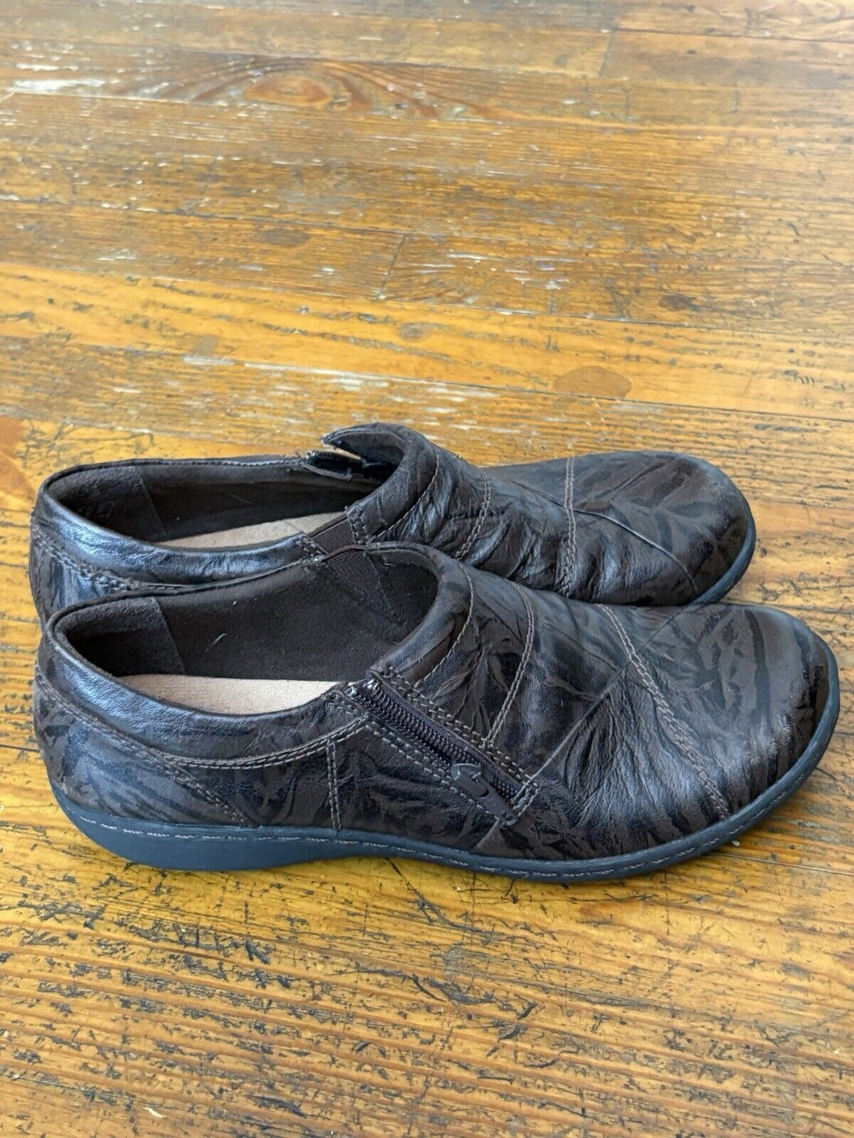 Clarks Clarks Collection Soft Cushion Brown Leather Wedge Flats Size US 9 / IT 39 - 4 Thumbnail