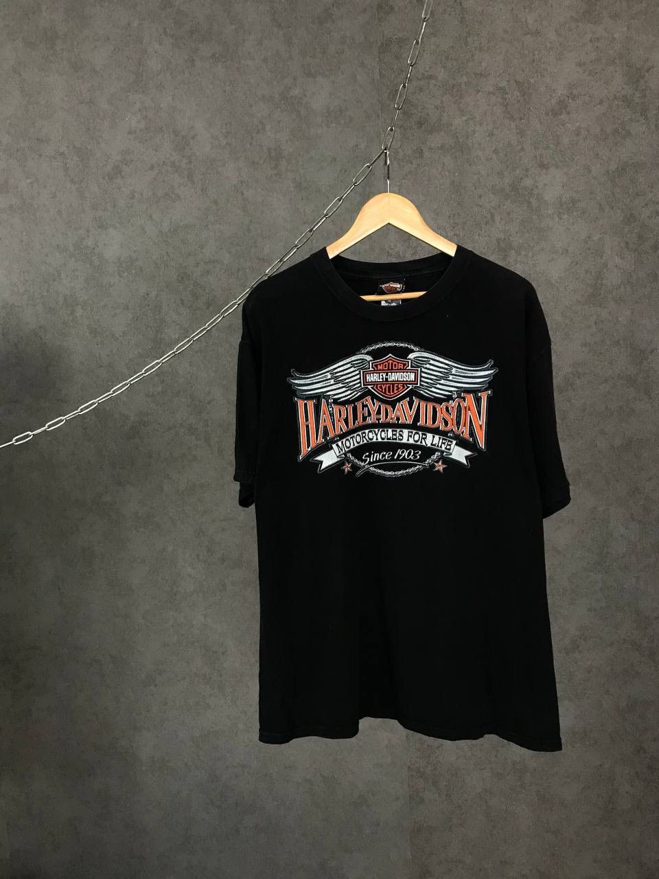 Harley Davidson × Vintage Harley Davidson 2002 vintage biker rock overprinted tee Size US XL / EU 56 / 4 - 1 Thumbnail