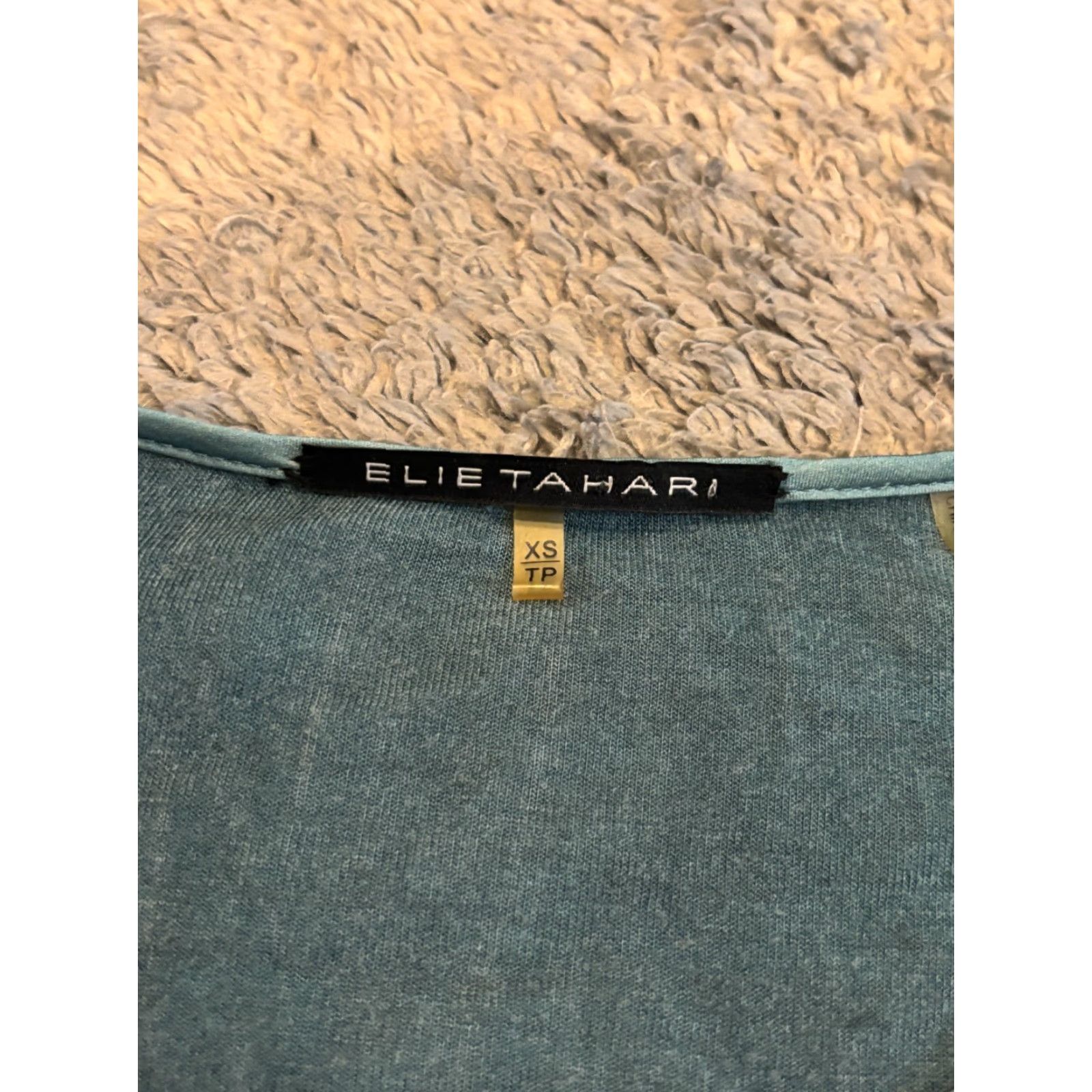 Elie Tahari VINTAGE Elie Tahari Blouse Women’s XS Teal 93% Silk Long Sleeve Top Career Casual Size XS / US 0-2 / IT 36-38 - 2 Thumbnail
