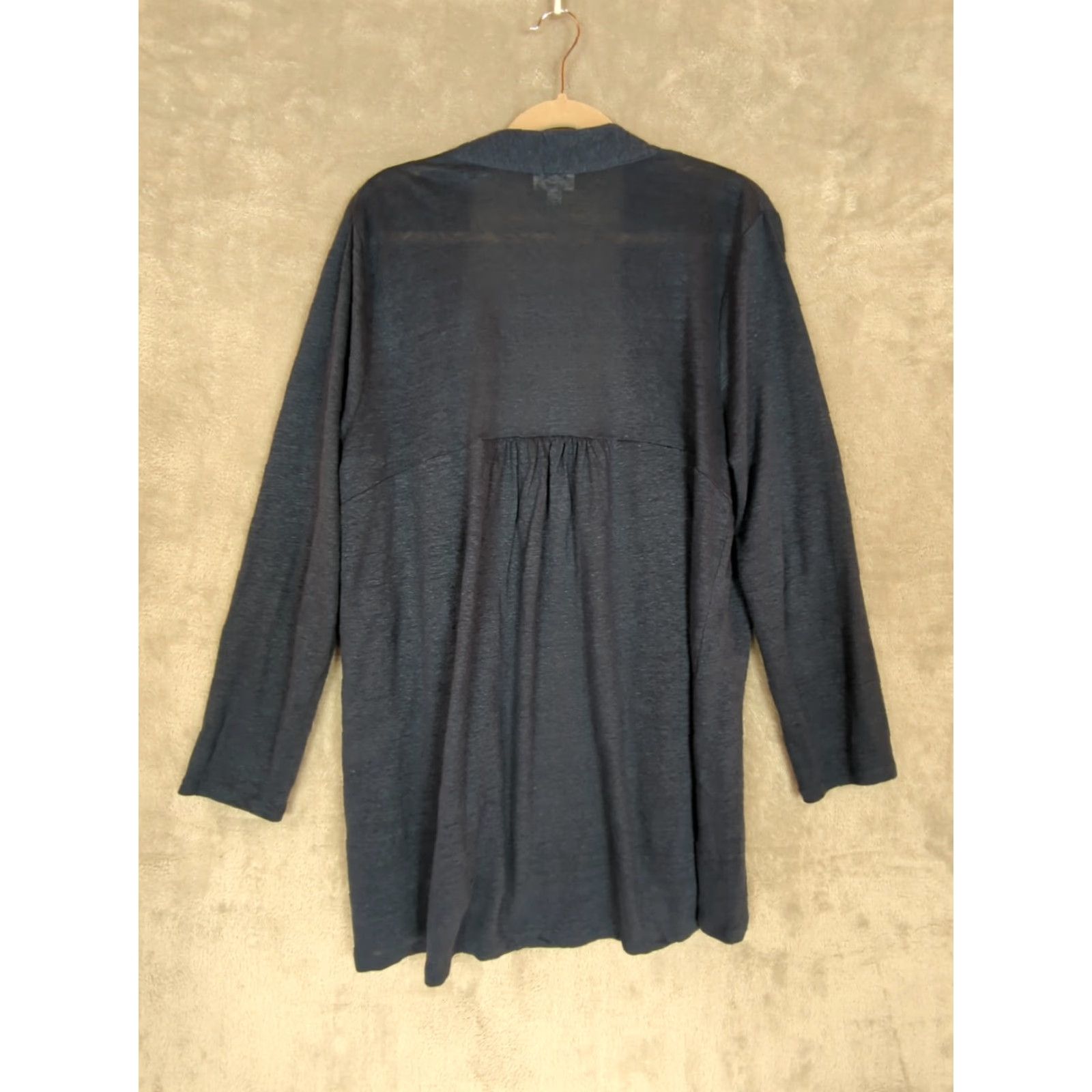 J. Jill J. Jill Cardigan Shirt Women L Blue Linen Open Neck Lightweight Bohemian Beachy Coastal L Womens Size L / US 10 / IT 46 - 2 Thumbnail