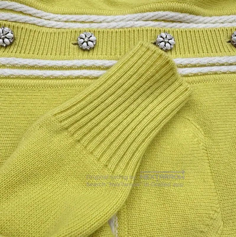 Chanel Chanel Yellow Cashmere Knit Sweater for Women . Size M / US 6-8 / IT 42-44 - 5 Thumbnail
