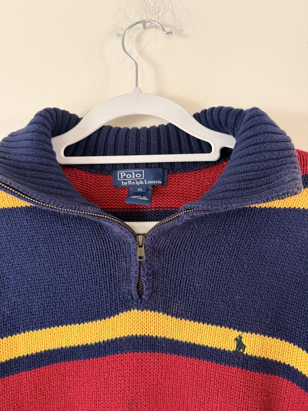 Polo Ralph Lauren Vintage Striped Quarter Zip Size XL / US 12-14 / IT 48-50 - 2 Thumbnail