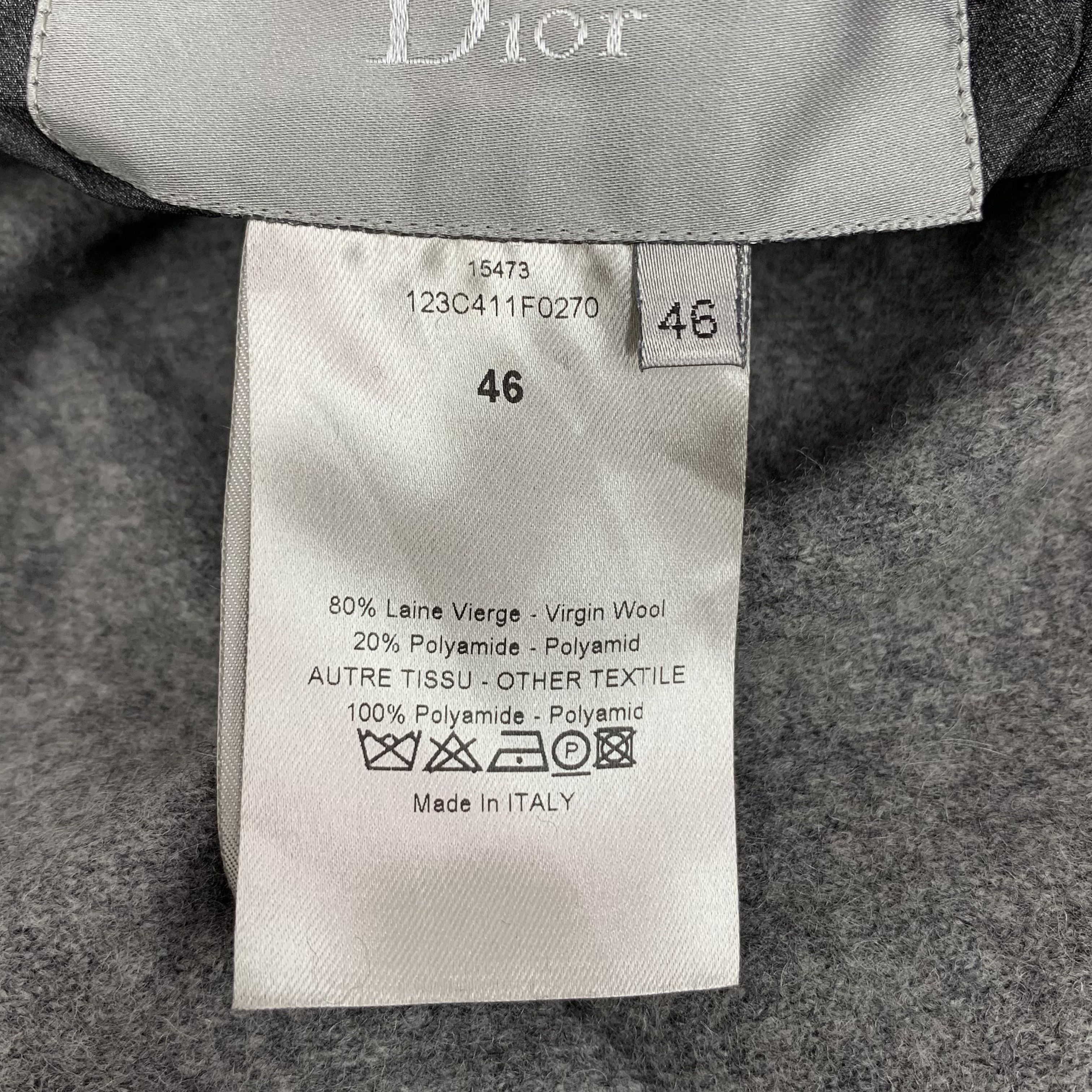 Dior Dior Wool Coat Dark Grey (46) Size US S / EU 44-46 / 1 - 6 Thumbnail