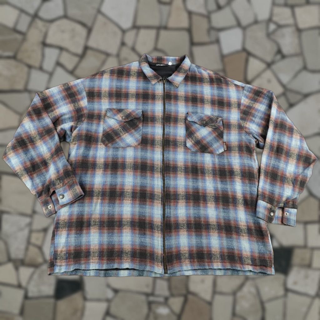 VINTAGE Billabong Jacket Mens XL Mid-Length Cotton Flannel Plaid