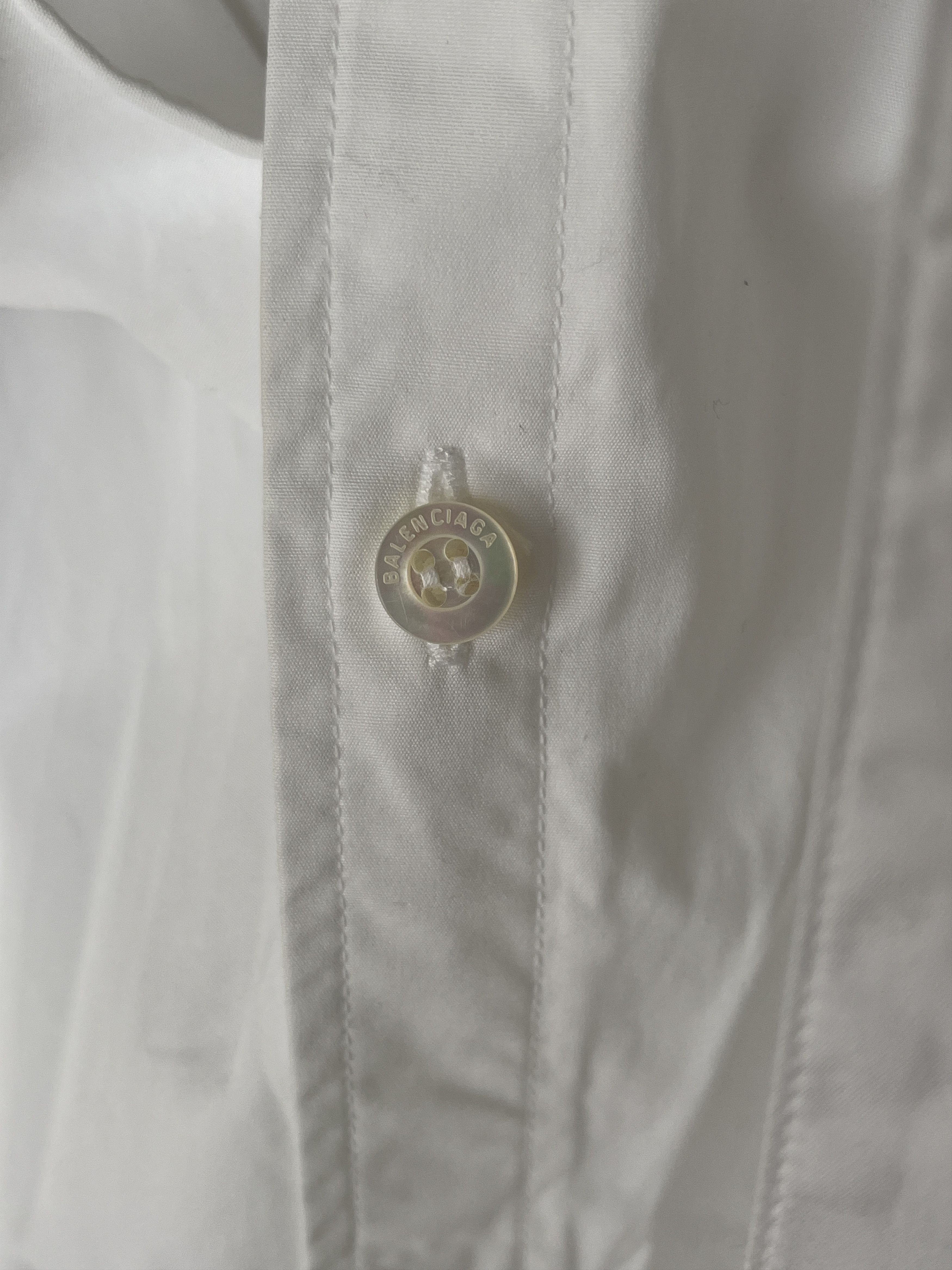 Balenciaga Balenciaga White Drape Collar Cotton Blouse. Small Size XS / US 0-2 / IT 36-38 - 11 Thumbnail