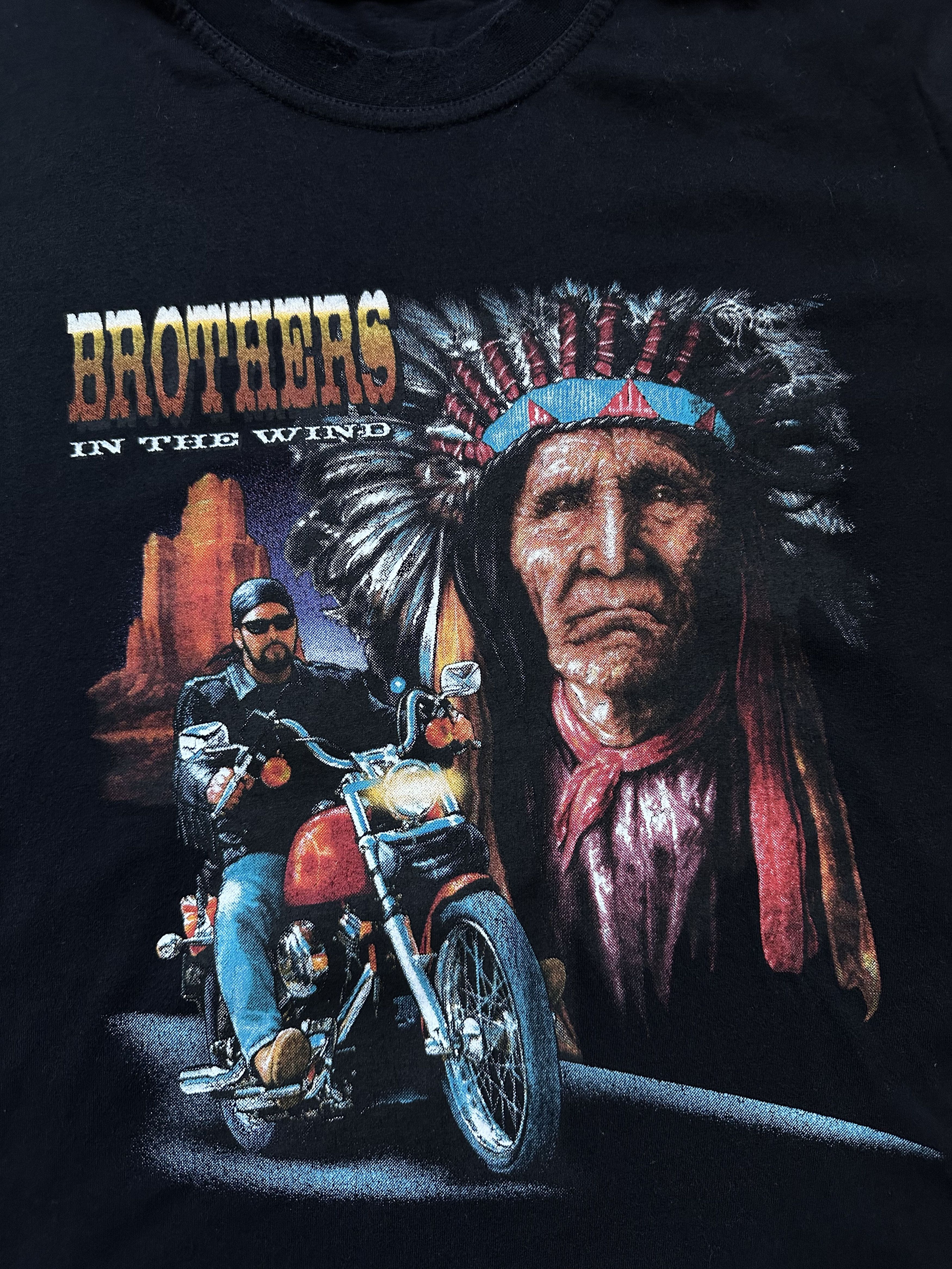 Vintage Harley Davidson Brothers in the wind vintage t shirt Size US L / EU 52-54 / 3 - 3 Thumbnail