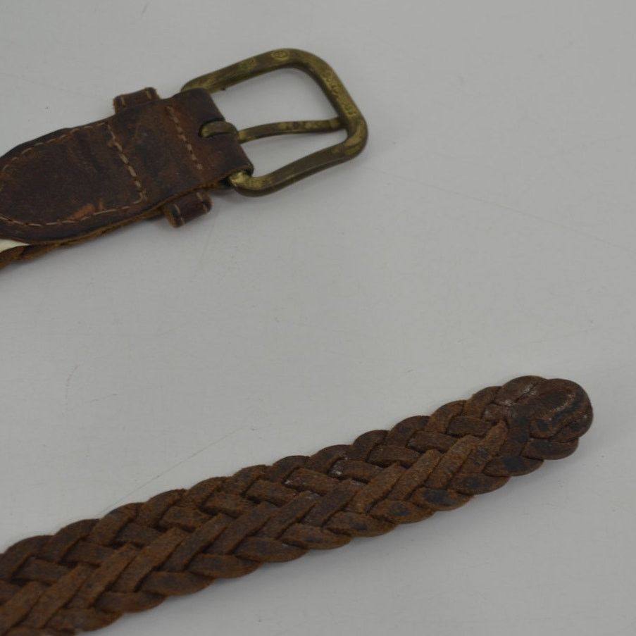 Other Jesse Alaniam Belt Braided Brown Leather Brass Buckle Size M Size ONE SIZE - 5 Thumbnail