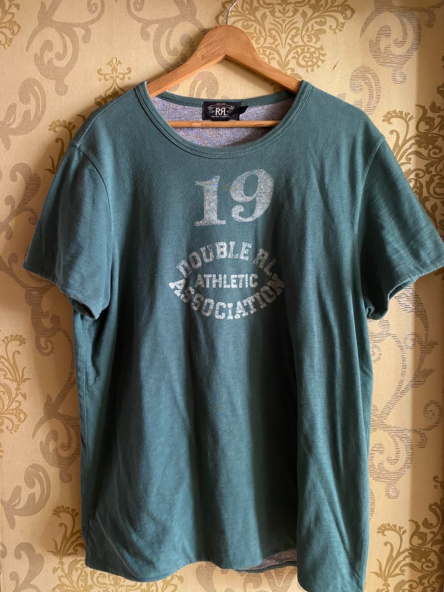 RRL Ralph Lauren Double RL Cotton T-Shirt in Vintage Green Size US L / EU 52-54 / 3 - 1 Thumbnail