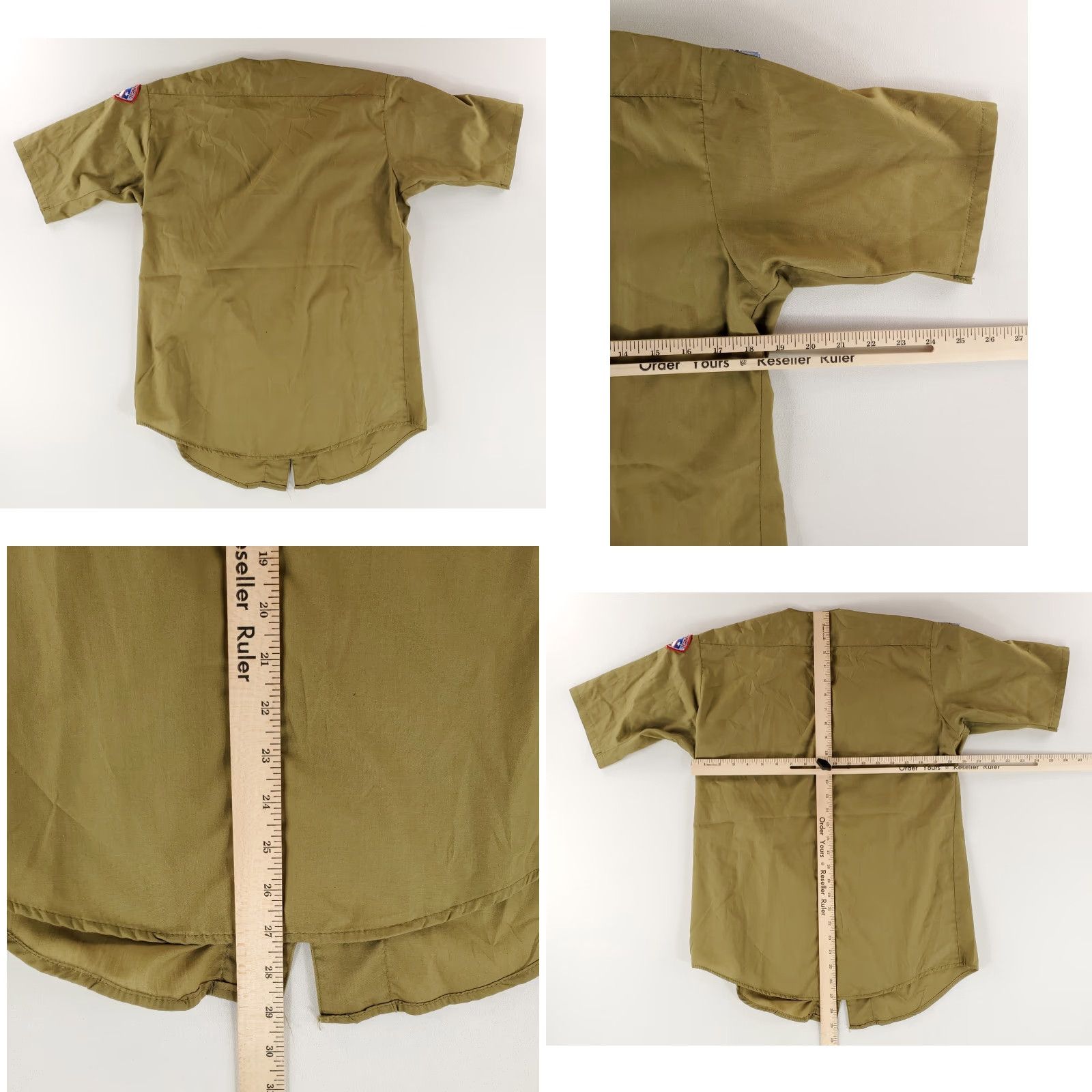 Vintage VINTAGE Boy Scouts America Shirt Short Sleeve Green Mens M 70s Coll arless Summer - Missing button stains patches sewn on Size US M / EU 48-50 / 2 - 9 Thumbnail