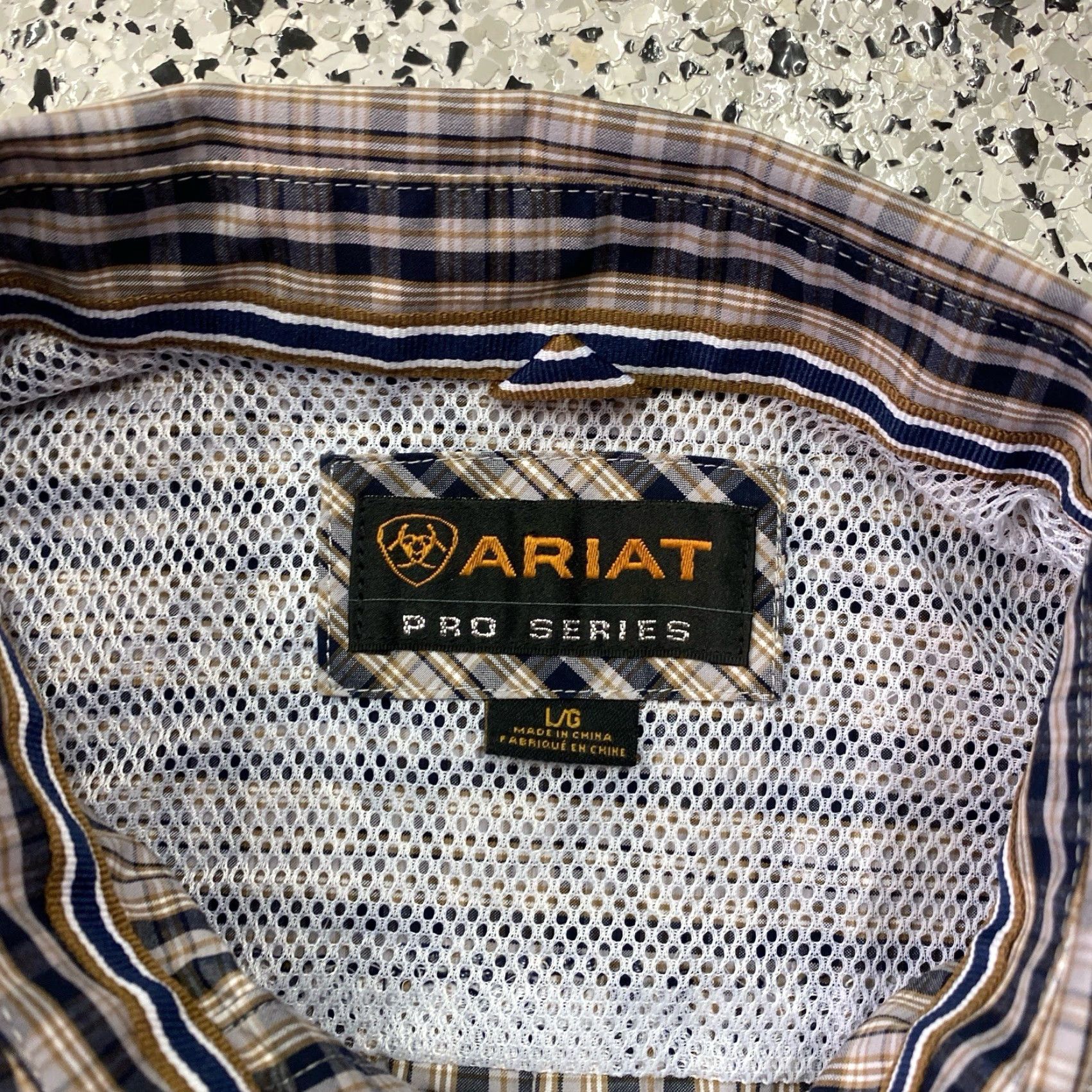 Ariat Ariat Pro Series Shirt Mens L beige Check Button-Down Vented Cowboy Western Casual Business Workwear Plaid Long Sleeve Size US L / EU 52-54 / 3 - 2 Thumbnail