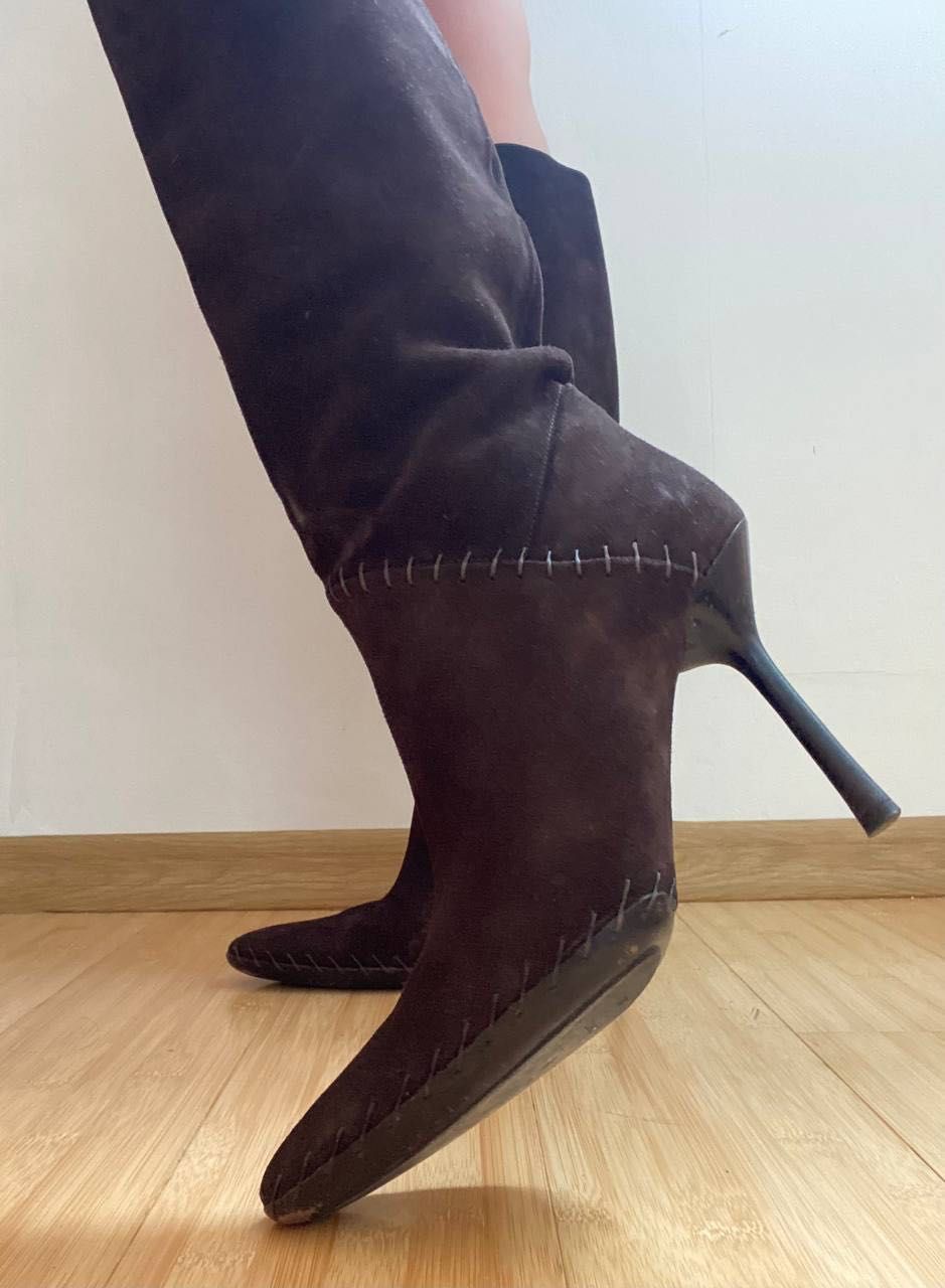 Gucci Gucci Leather Suede Heels Boots sz. 38C Size US 8 / IT 38 - 1 Thumbnail