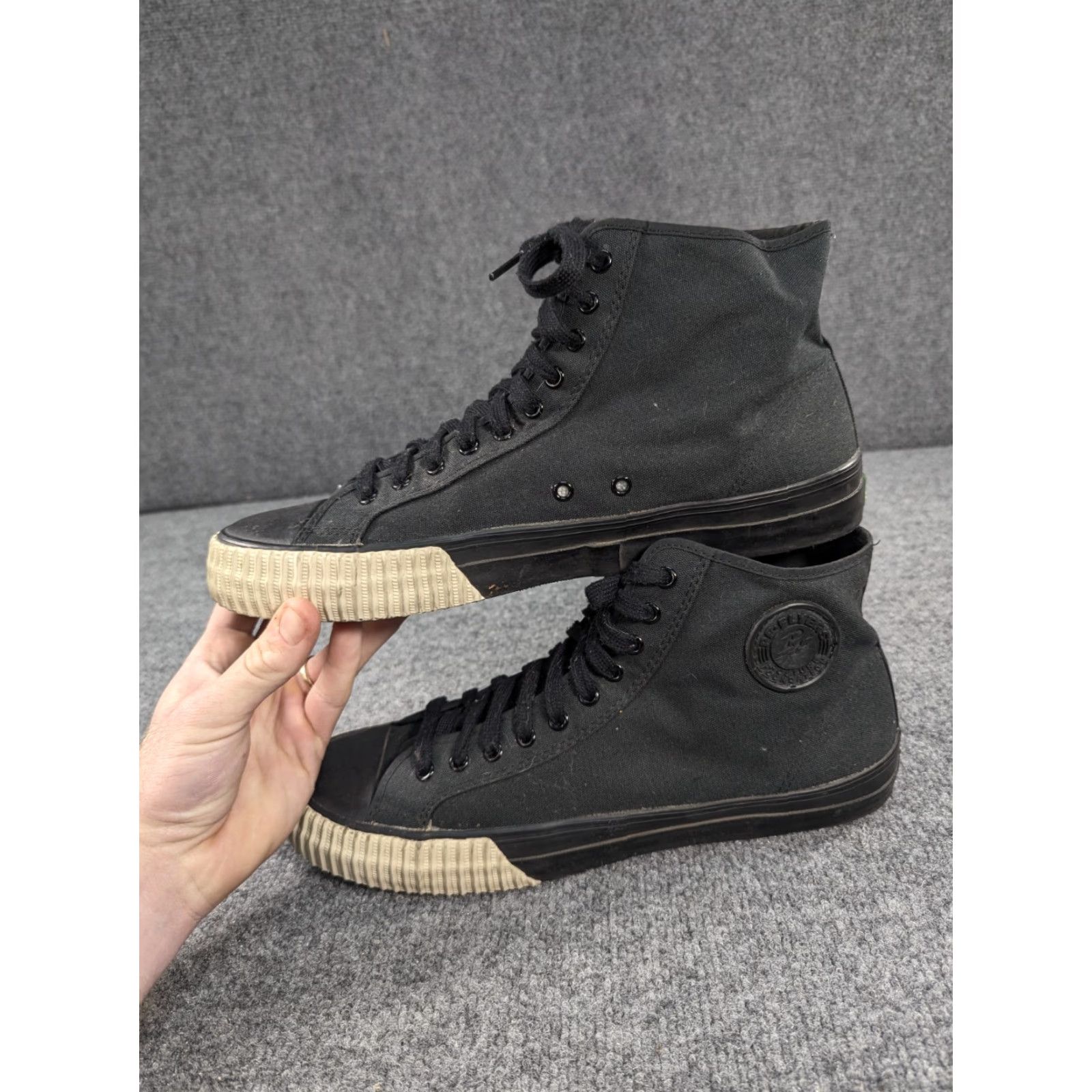 Vintage PF Flyers Mens 13 Black High Top Sneakers Shoes Casual Sneaker Canvas Size US L / EU 52-54 / 3 - 3 Thumbnail