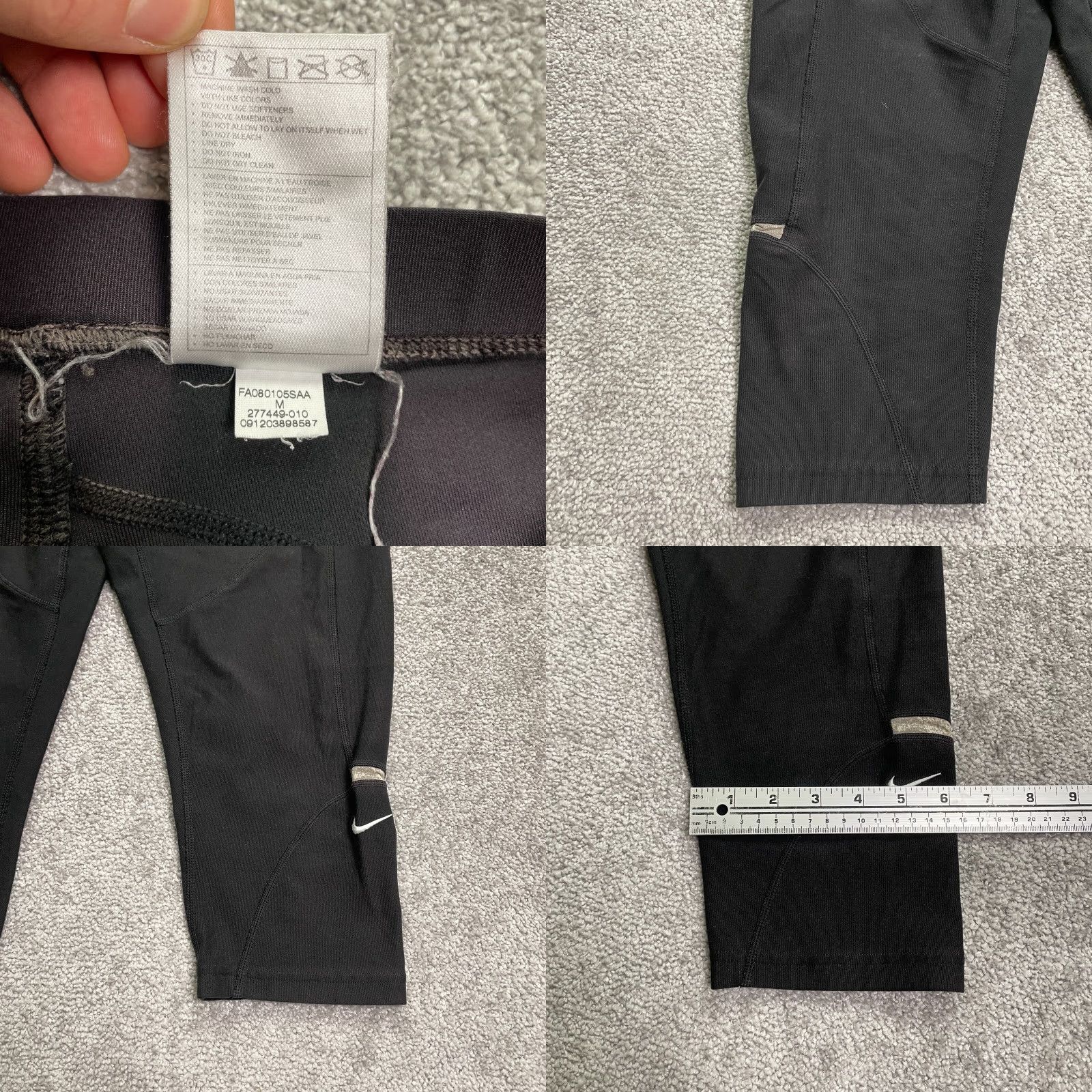 Nike Nike Dri-Fit Cropped Leggings Womens M Black Yoga Active 31x18 Athletic Compression Size 32" / US 10 / IT 46 - 8 Thumbnail