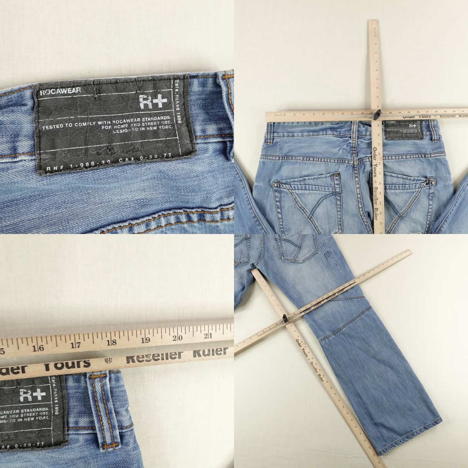 Rocawear VINTAGE Rocawear Jeans Mens 36 Blue Denim Bootcut Baggy Hip Hop Y2K Pants Regular Inseam 33 - Button Fly, Pockets, Logo - Size 36 Mens Blue Size US 36 / EU 52 - 8 Thumbnail
